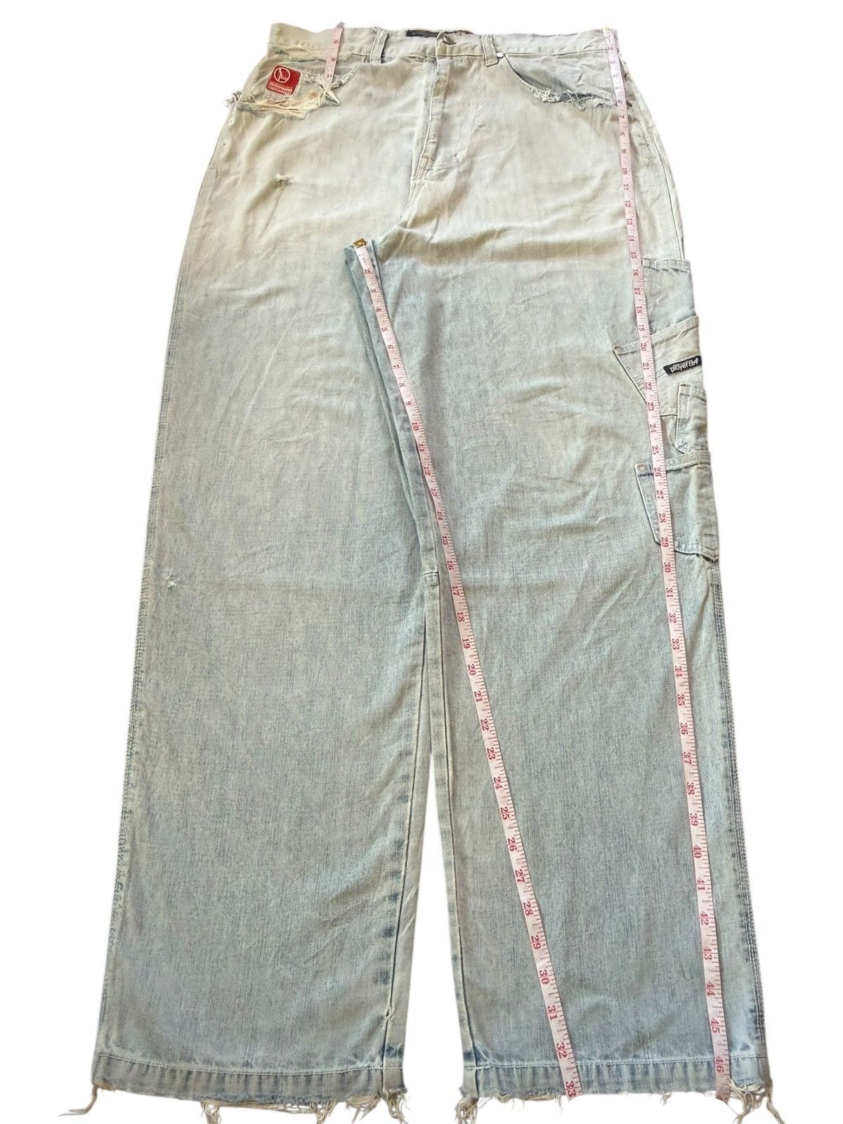 Fubu Vintage Japanese Brand Carpenter Cargo Distress Baggy Jeans Size US 35 - 7 Thumbnail