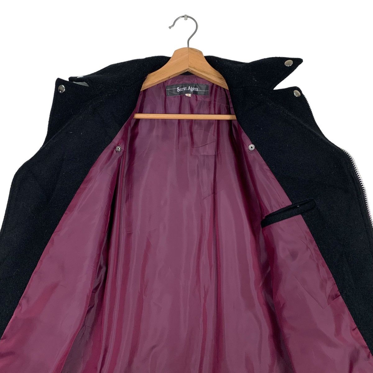 Japanese Brand Black Wool Double Collar Asymmetrical Jacket #0683-C31 Size US M / EU 48-50 / 2 - 10 Thumbnail