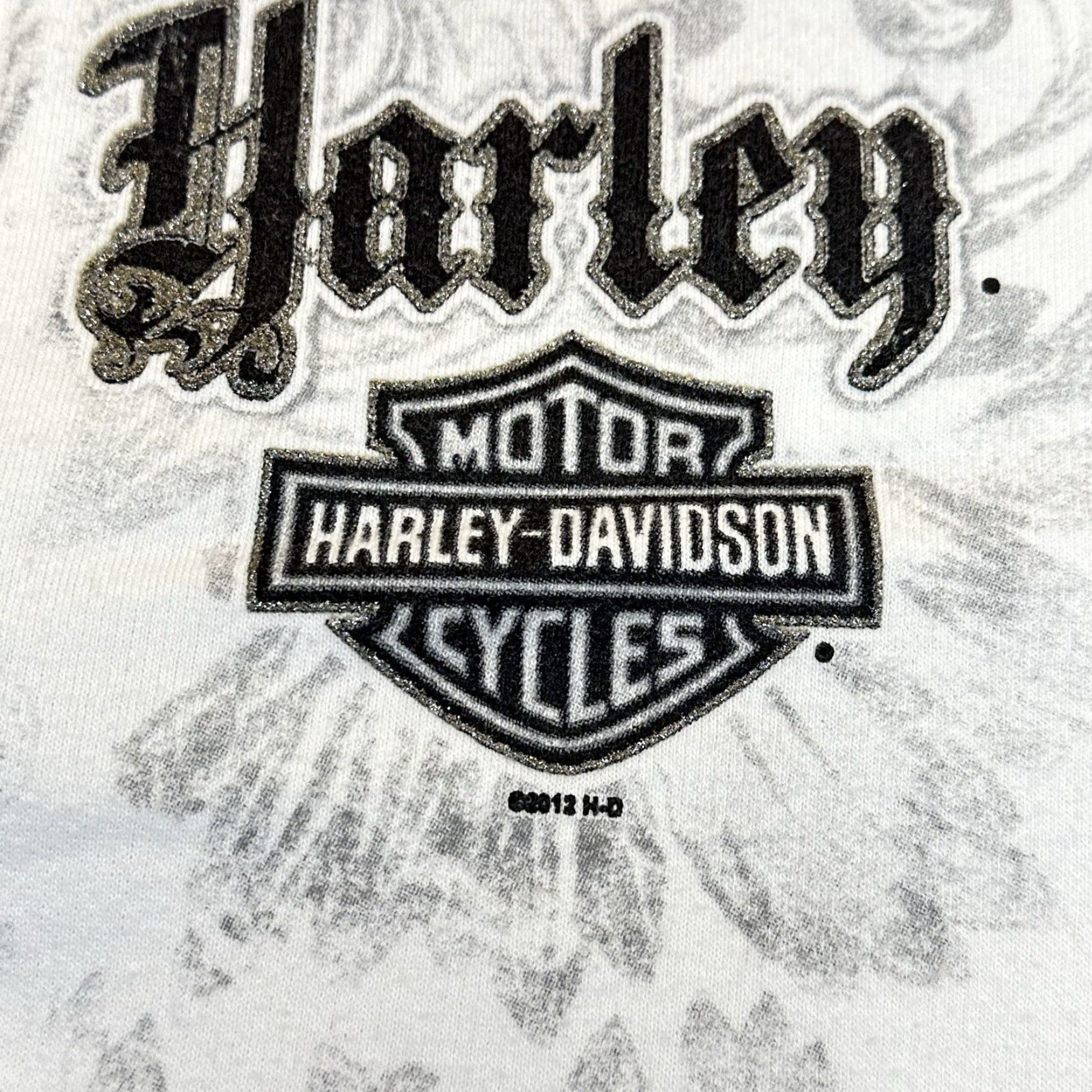 Harley Davidson Harley-Davidson Women's XL Long Sleeve Y2K Full Zip Sweatshirt Mock Neck White Logo Zipper Size XL / US 12-14 / IT 48-50 - 6 Thumbnail
