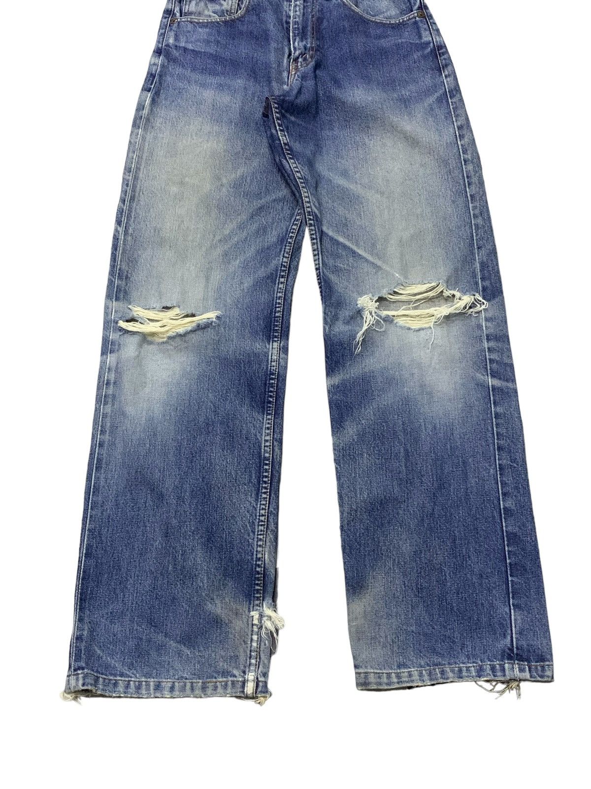 Levi's × Vintage Vintage Levis 504 Selvedge Baggy Cut Distressed Jeans Size US 30 / EU 46 - 5 Thumbnail