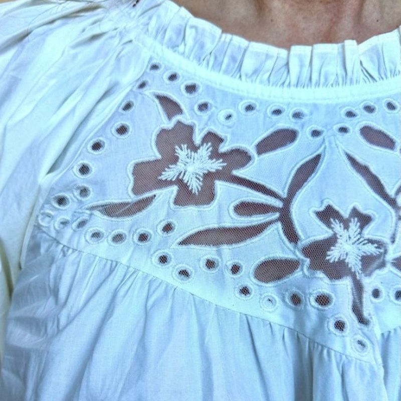 Cleobella Cleobella Women's Organic Cotton Ivory Baylor Blouse S Size S / US 4 / IT 40 - 4 Thumbnail
