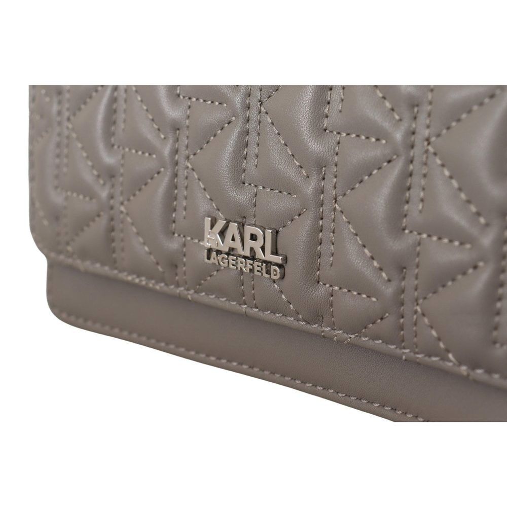 Karl Lagerfeld Karl Lagerfeld Light Grey Leather Crossbody Bag Size ONE SIZE - 6 Thumbnail