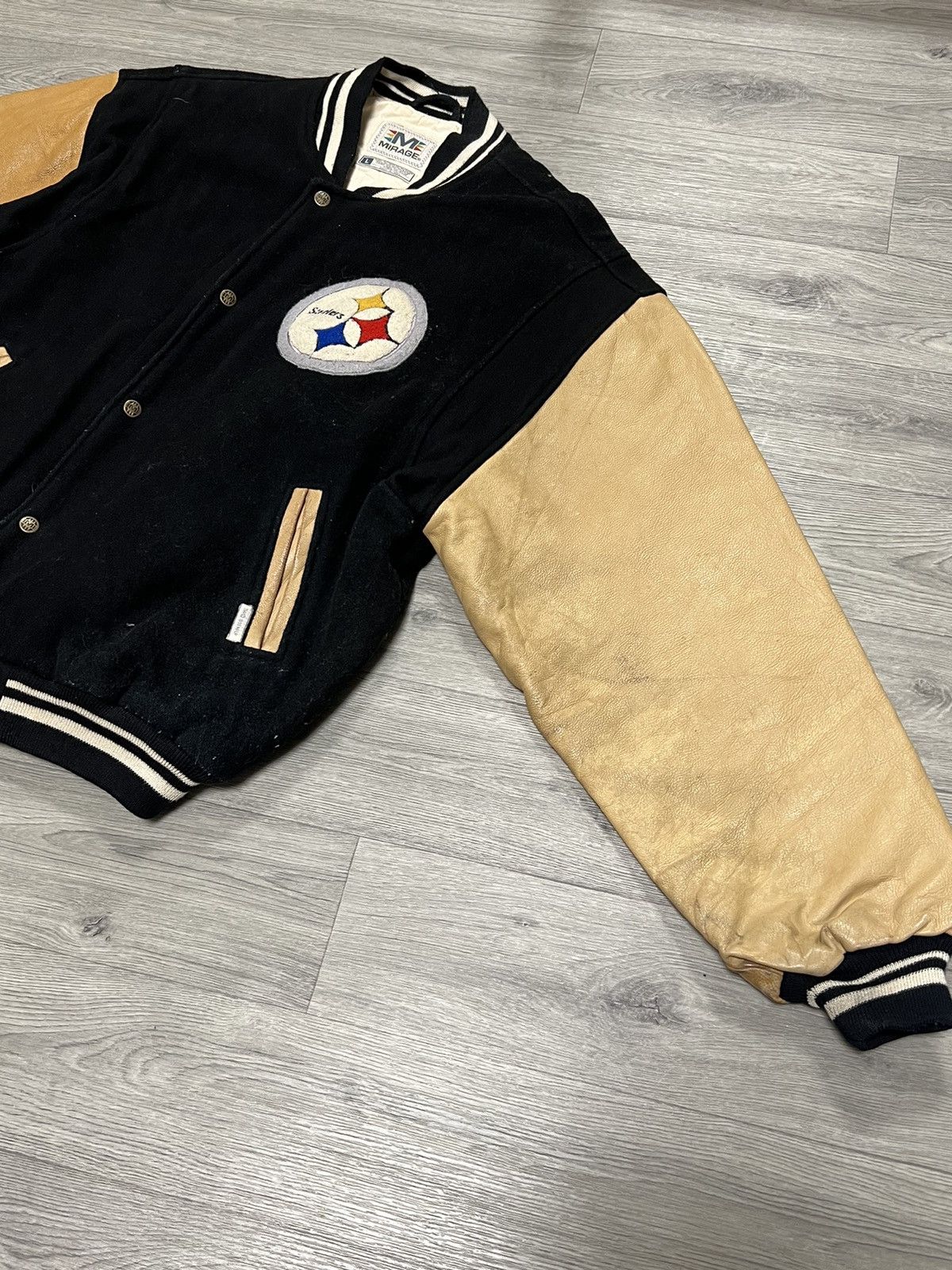 NFL Throwback Pittsburgh Steelers NFL 1995 bomber leather jacket Size US L / EU 52-54 / 3 - 5 Thumbnail