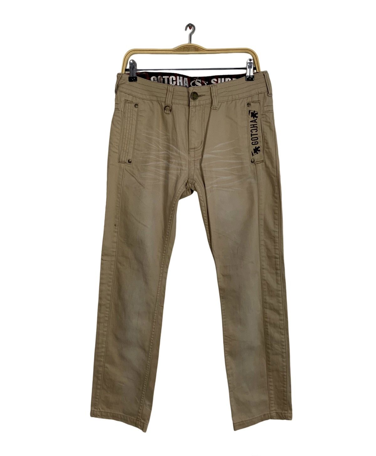 Gotcha 90s Gotcha Surf Brown Denim Jeans Embroidery Quotes Size US 32 / EU 48 - 2 Thumbnail