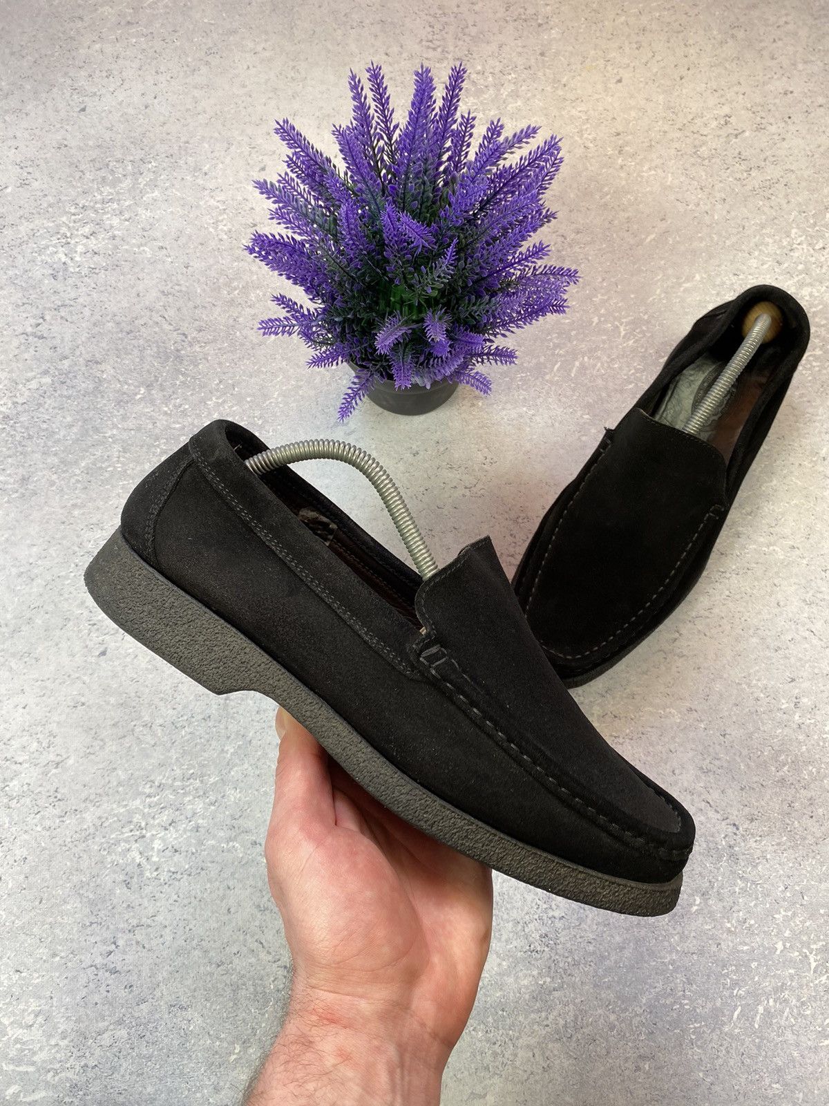 Designer Joss Black Men’s Suede Shoes Size EUR 43 Size US 10 / EU 43 - 1 Thumbnail