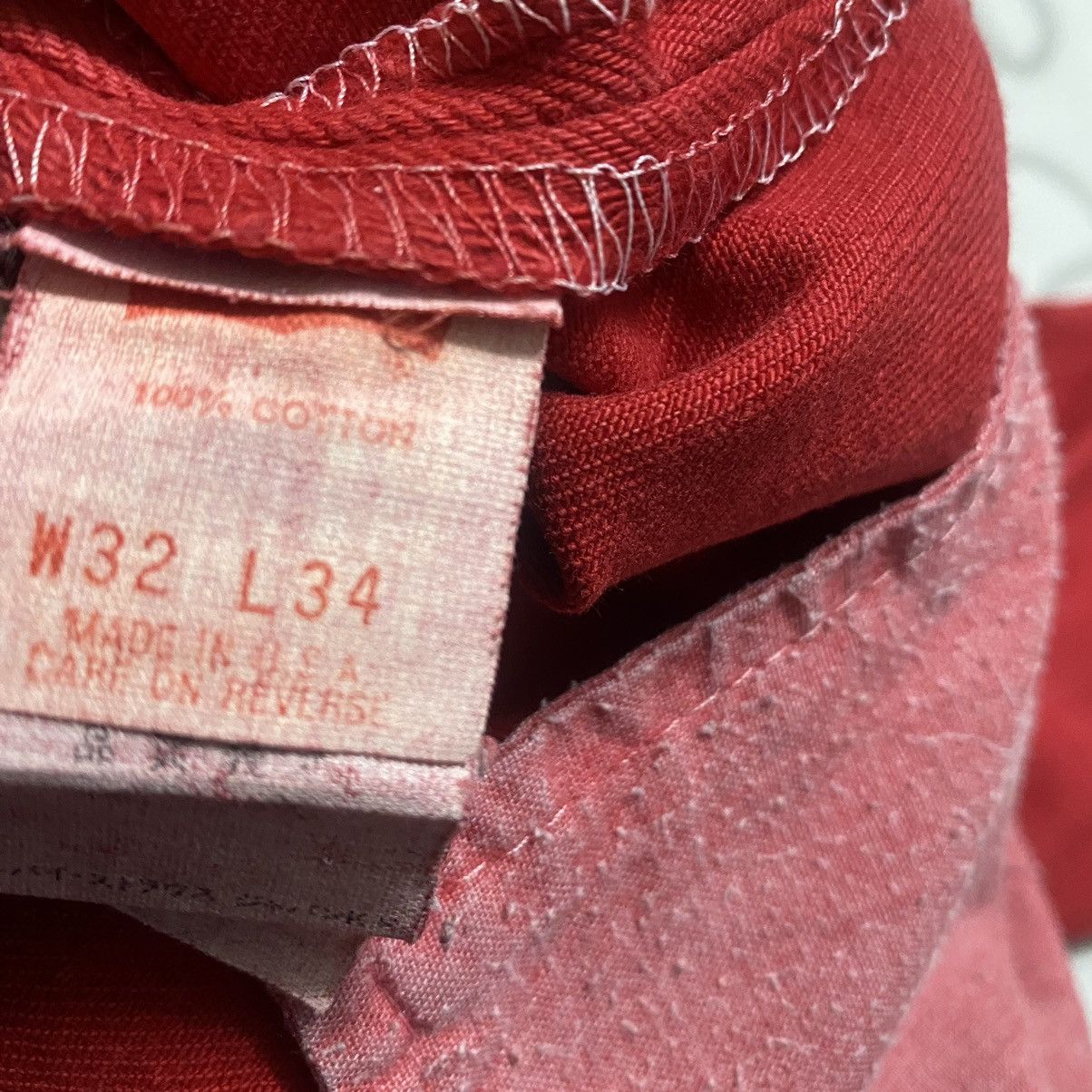 Levi's Vintage 80s Levis 501 Red Jeans Size US 31 - 17 Thumbnail