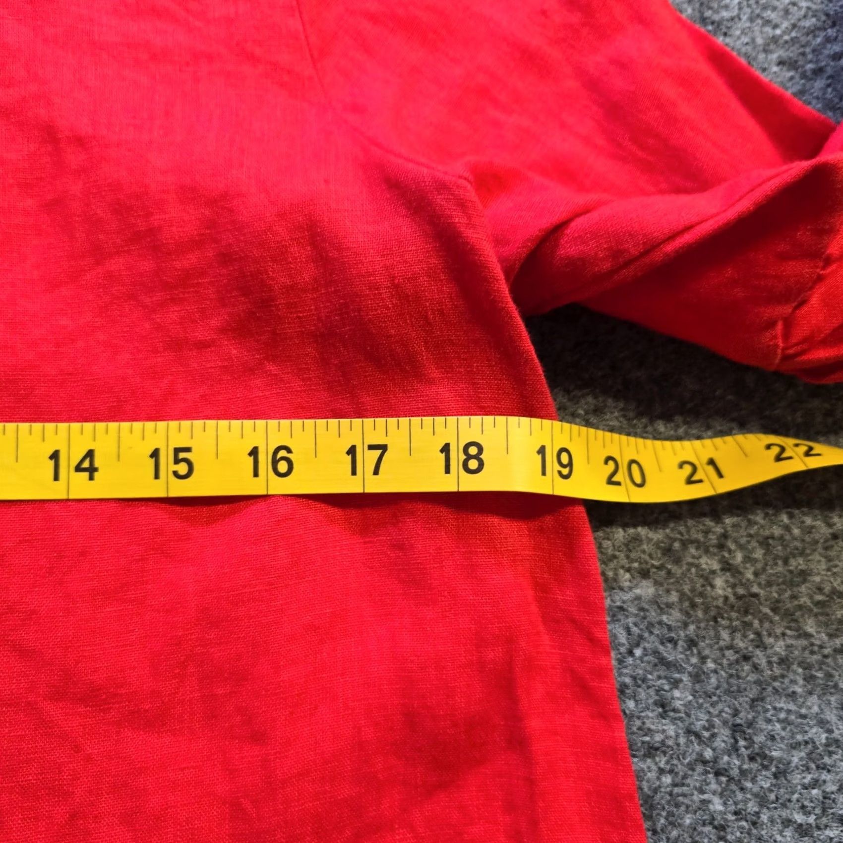 Vintage Chalet Et Ceci Red Linen Flare Sleeve XS Women Casual Capsule Top Size XS / US 0-2 / IT 36-38 - 5 Thumbnail
