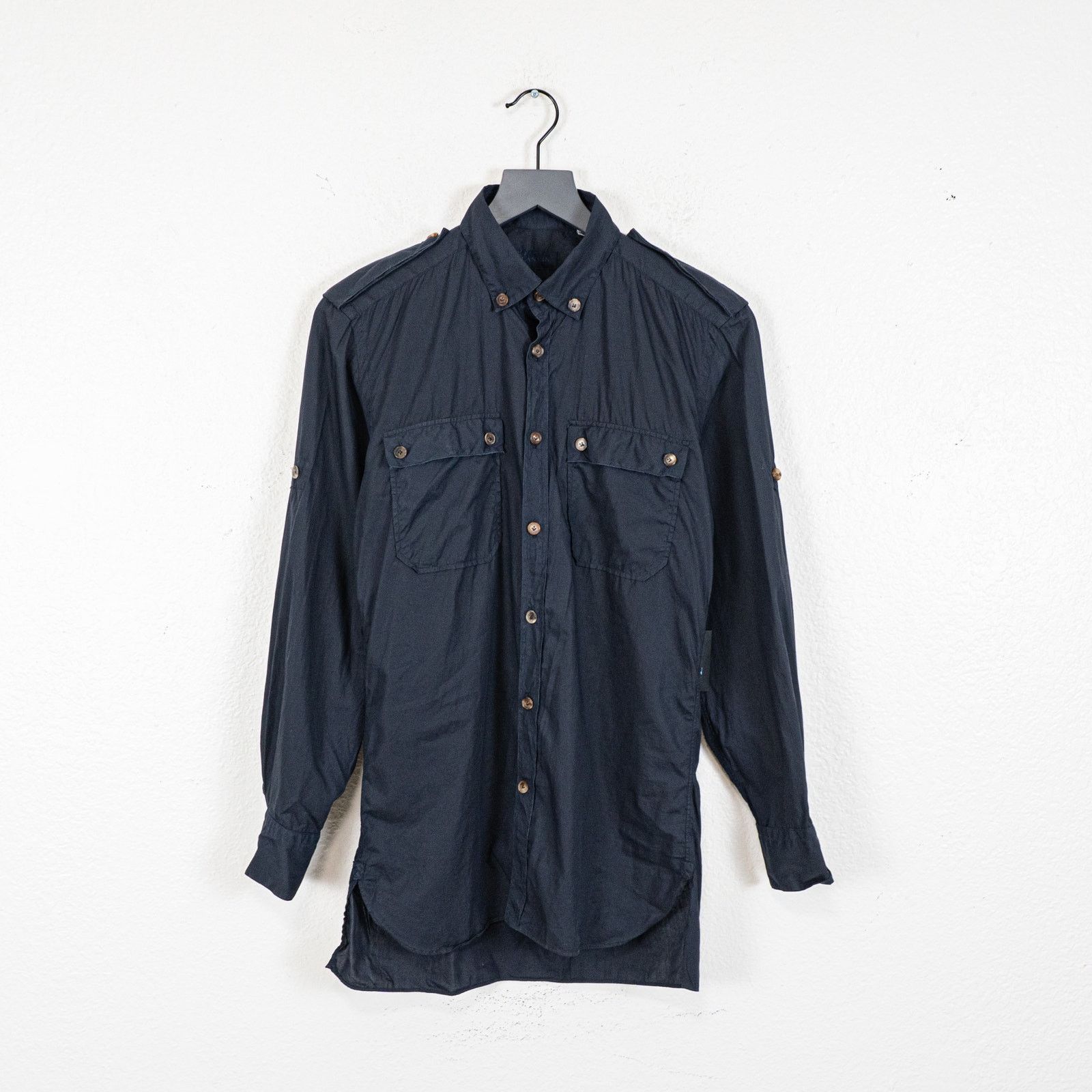 Lanvin LANVIN Men's Button down Shirt Ultility 2 Pocket in Navy Size US XS / EU 42 / 0 - 2 Thumbnail