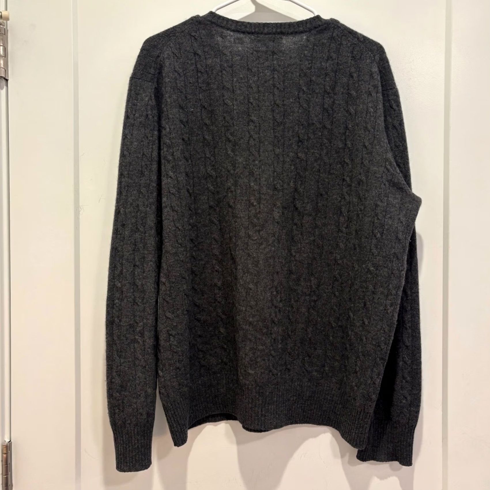 Vintage Alan Flusser Crew Neck Sweater Mens 100% Cashmere Cable Knit Gray L Cardigan? (No, Sweater) Size US L / EU 52-54 / 3 - 3 Thumbnail