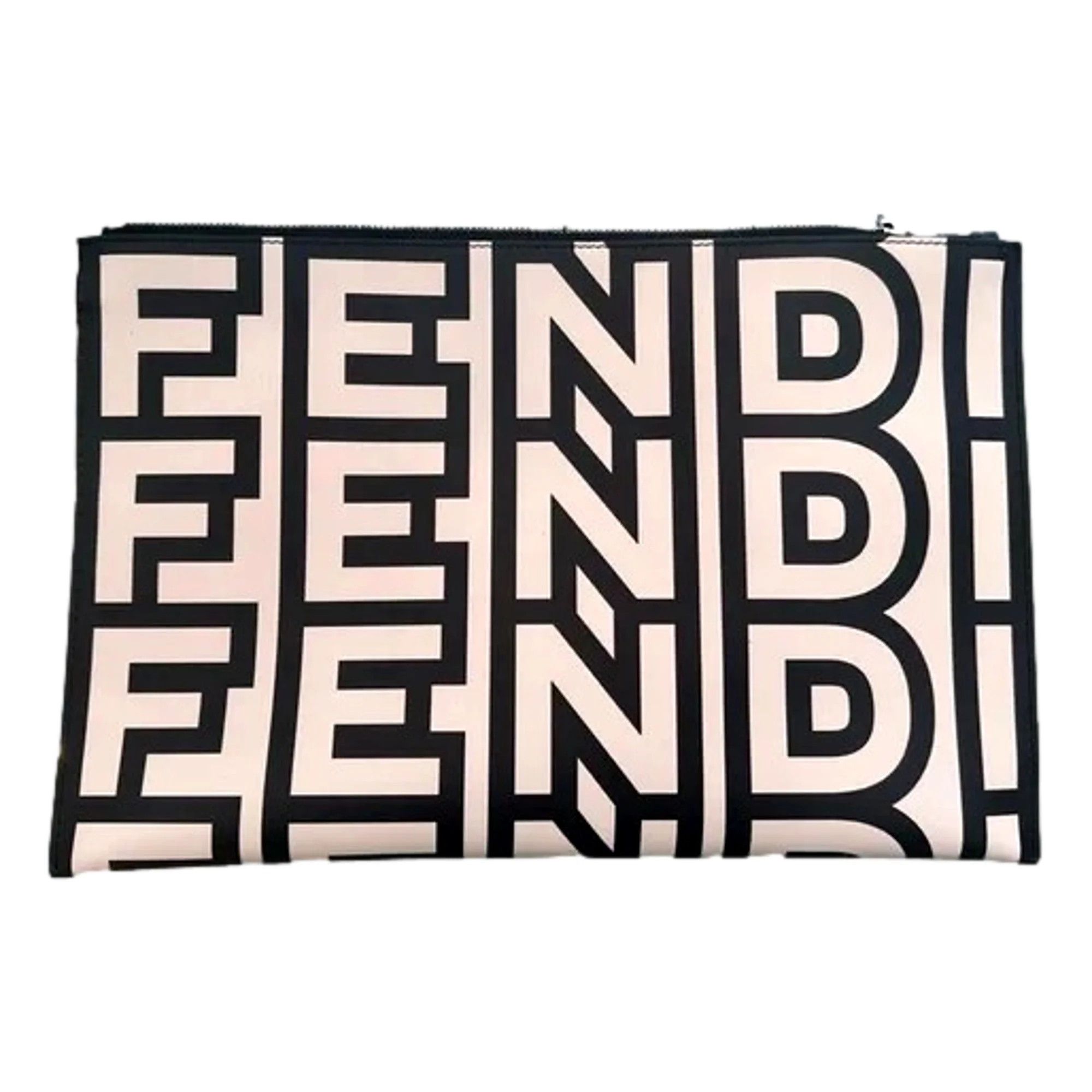 Fendi o1loc1c0824 Size: OS / Large Flat Pouch in Black/White Size ONE SIZE - 4 Thumbnail