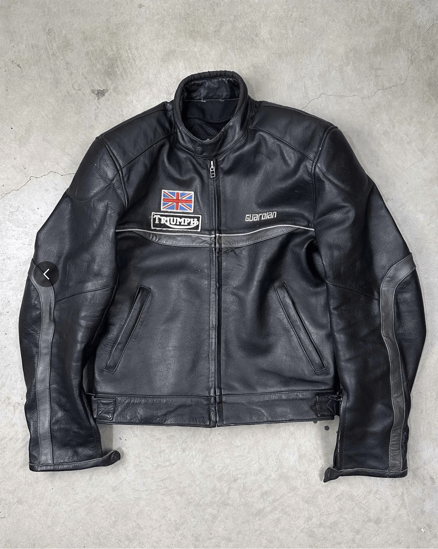 Vintage 90s Triumph Heavy Black Leather Jacket Size US L / EU 52-54 / 3 - 3 Thumbnail