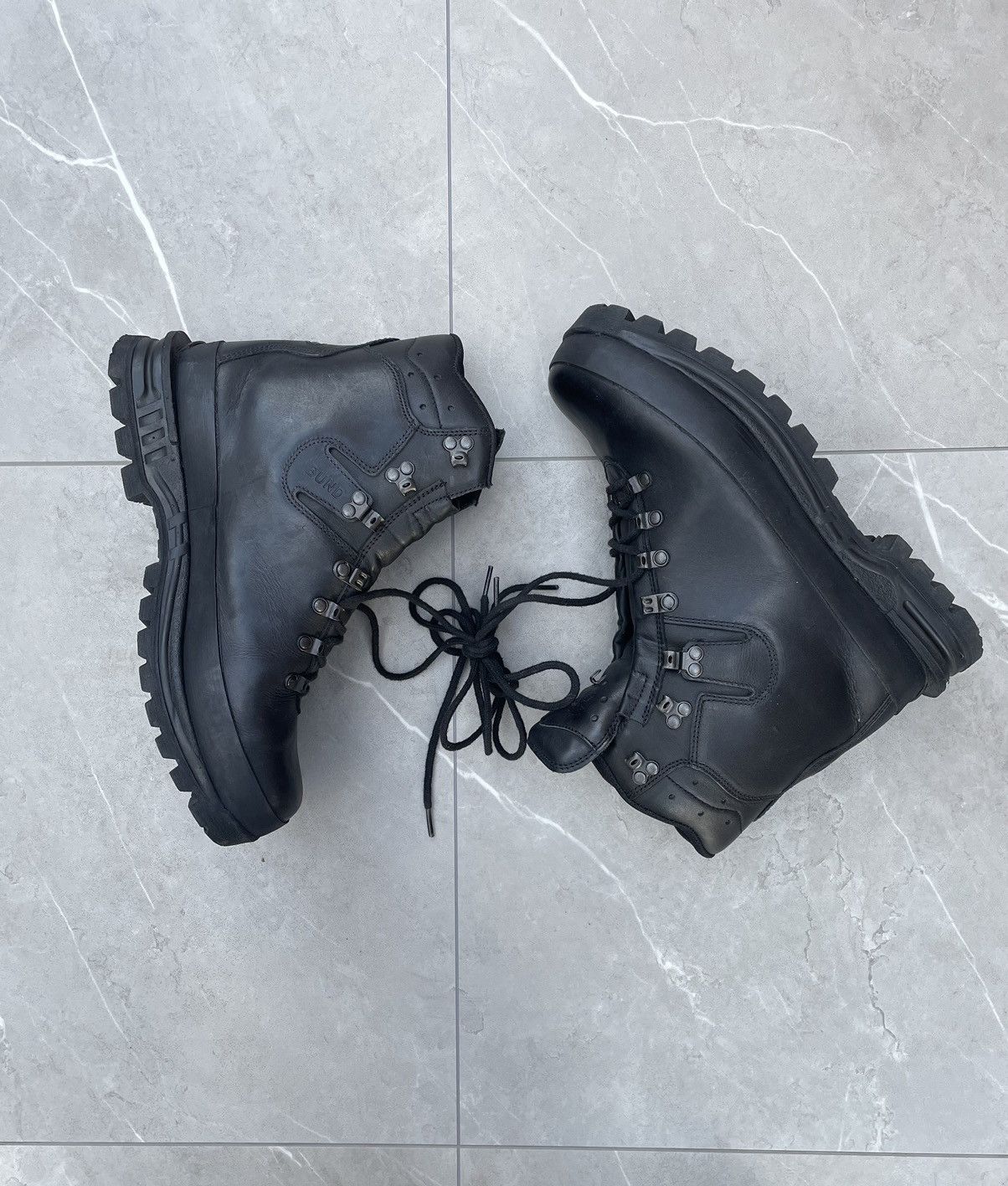 Vintage 1970s Vintage Military Black Leather Combat Boots Size US 9 / EU 42 - 2 Thumbnail
