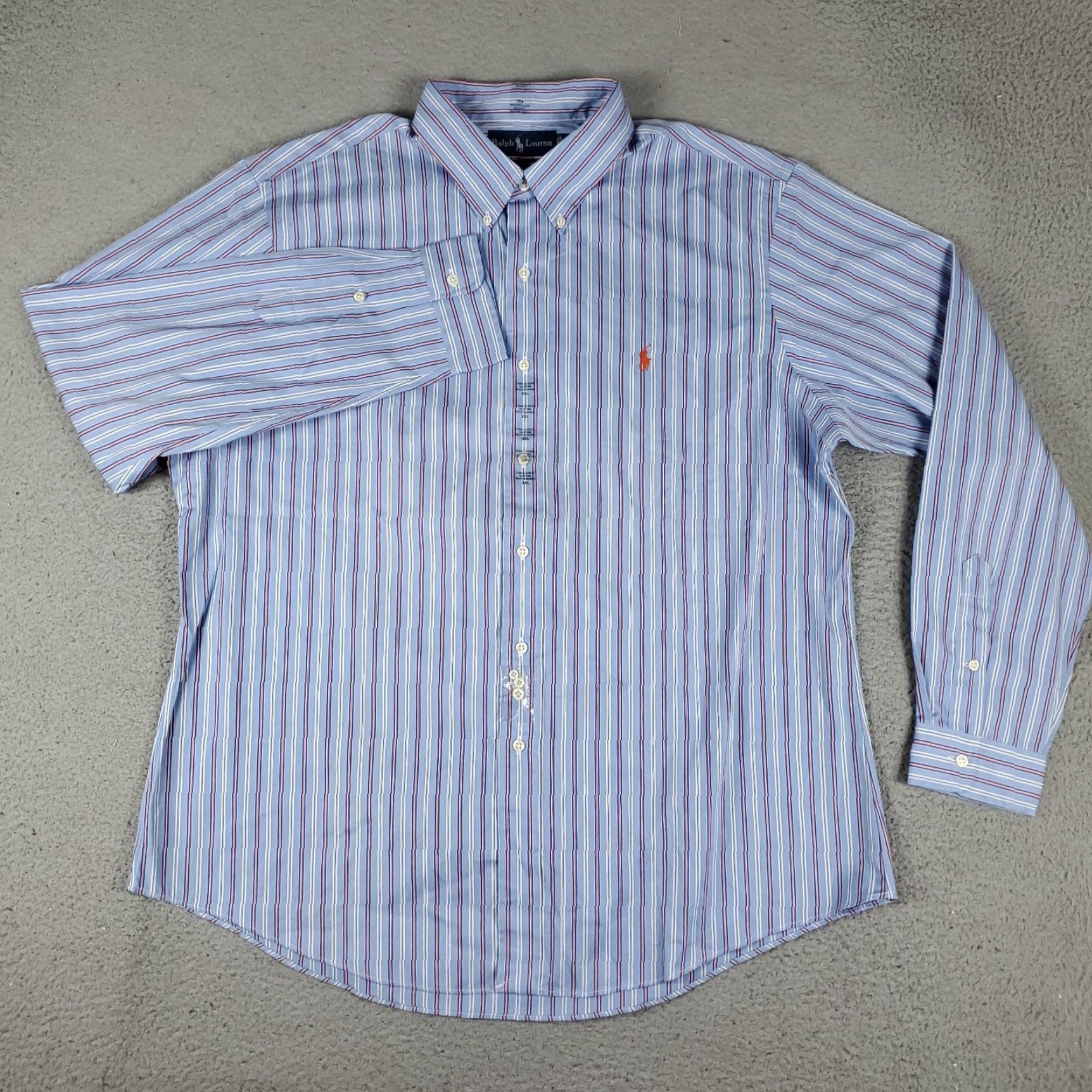Ralph Lauren Ralph Lauren Button-Up Shirt Mens 2XL Blue Striped Custom Fit Long Sleeve Size US XXL / EU 58 / 5 - 3 Thumbnail
