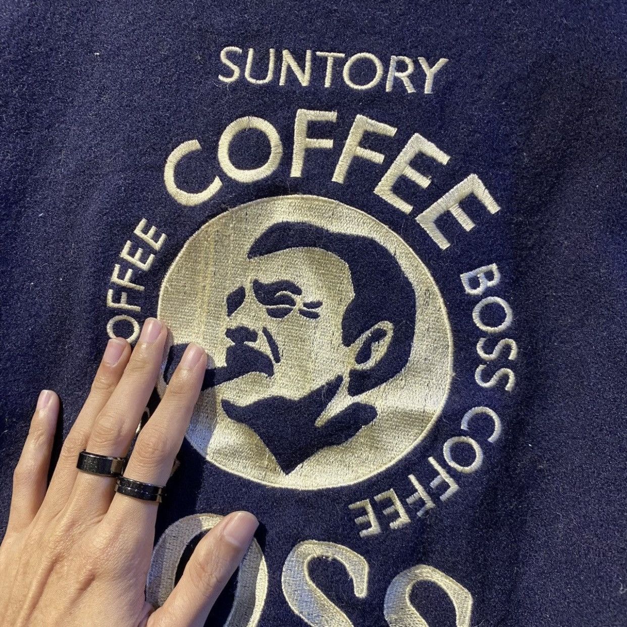 Japanese Brand × Vintage Vintage Suntory Coffee Boss Leather Sleeves Varsity Jacket Size US M / EU 48-50 / 2 - 5 Thumbnail
