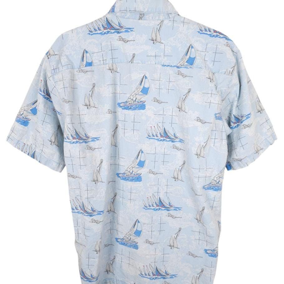 Vintage Vintage Sailing Camp Shirt Mens Size Large Blue All Over AOP Size US L / EU 52-54 / 3 - 4 Thumbnail