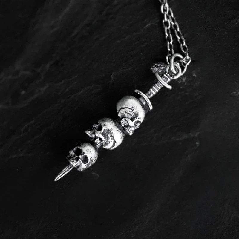 Jewelry Dark Night Skull Sword Necklace Size ONE SIZE - 4 Thumbnail