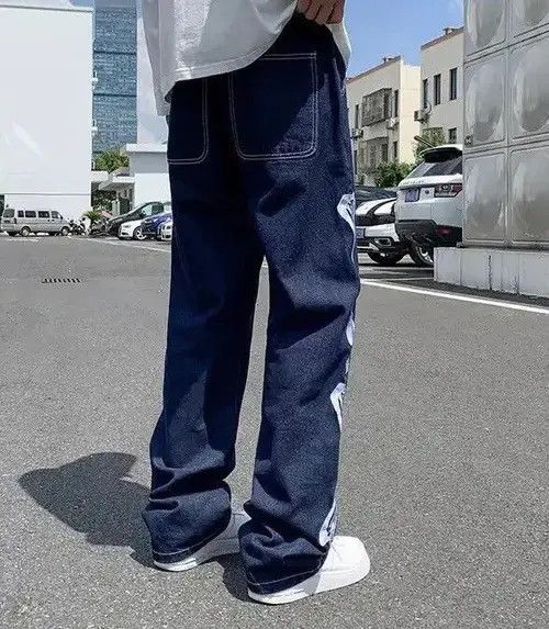 Japanese Brand Embroidery Skeleton Straight Jean Size US 30 / EU 46 - 3 Thumbnail