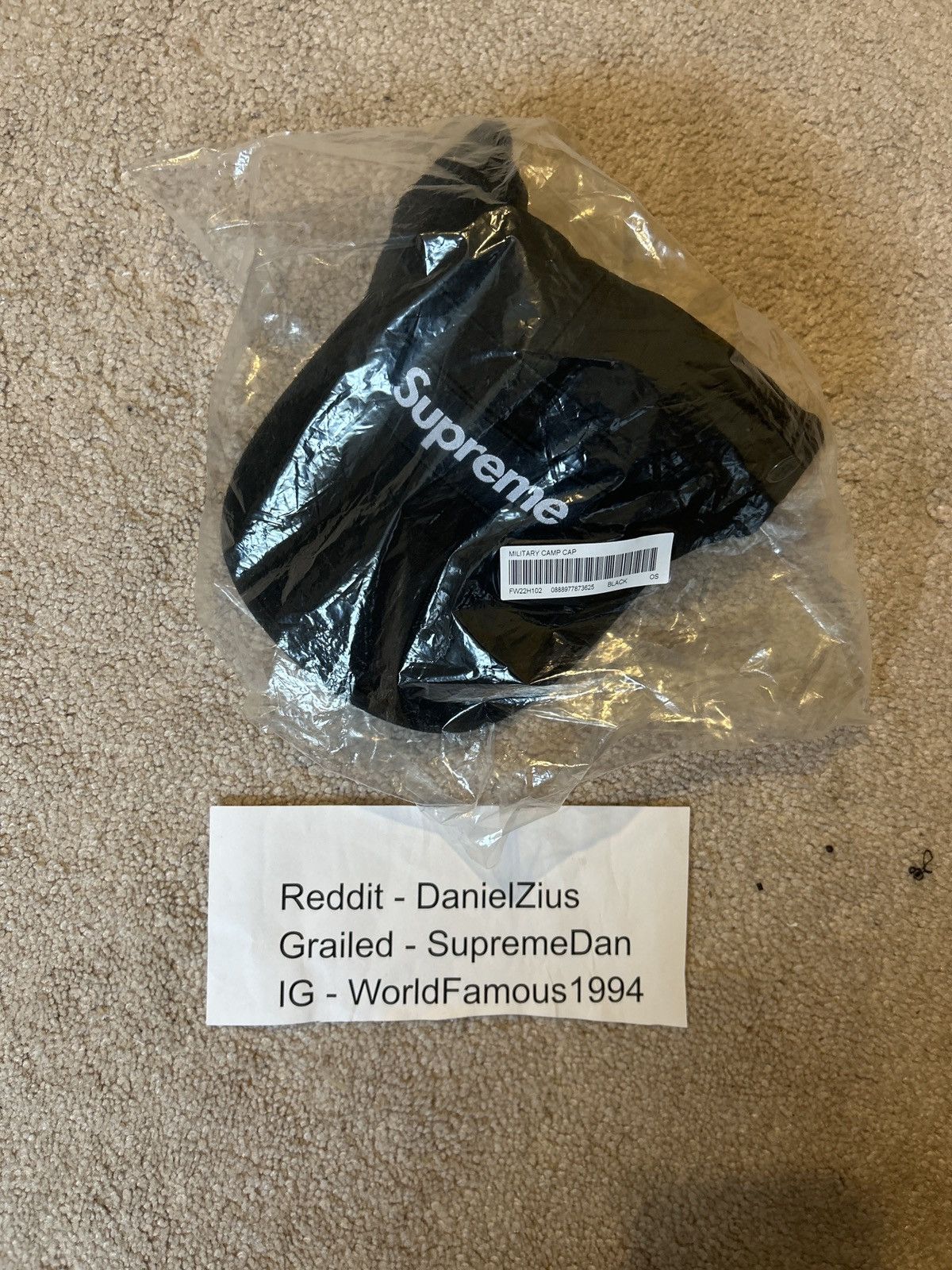 Supreme Supreme Military Camp Cap 'Black' Size ONE SIZE - 4 Thumbnail