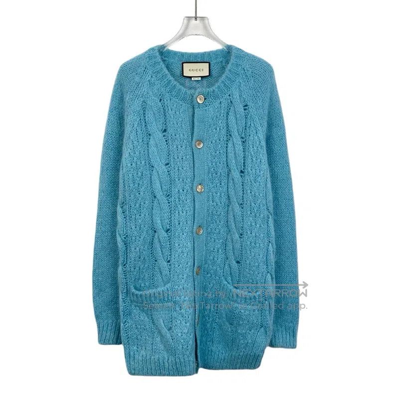 Gucci Gucci Blue horsehair knitted cardigan coat Size XS / US 0-2 / IT 36-38 - 1 Thumbnail