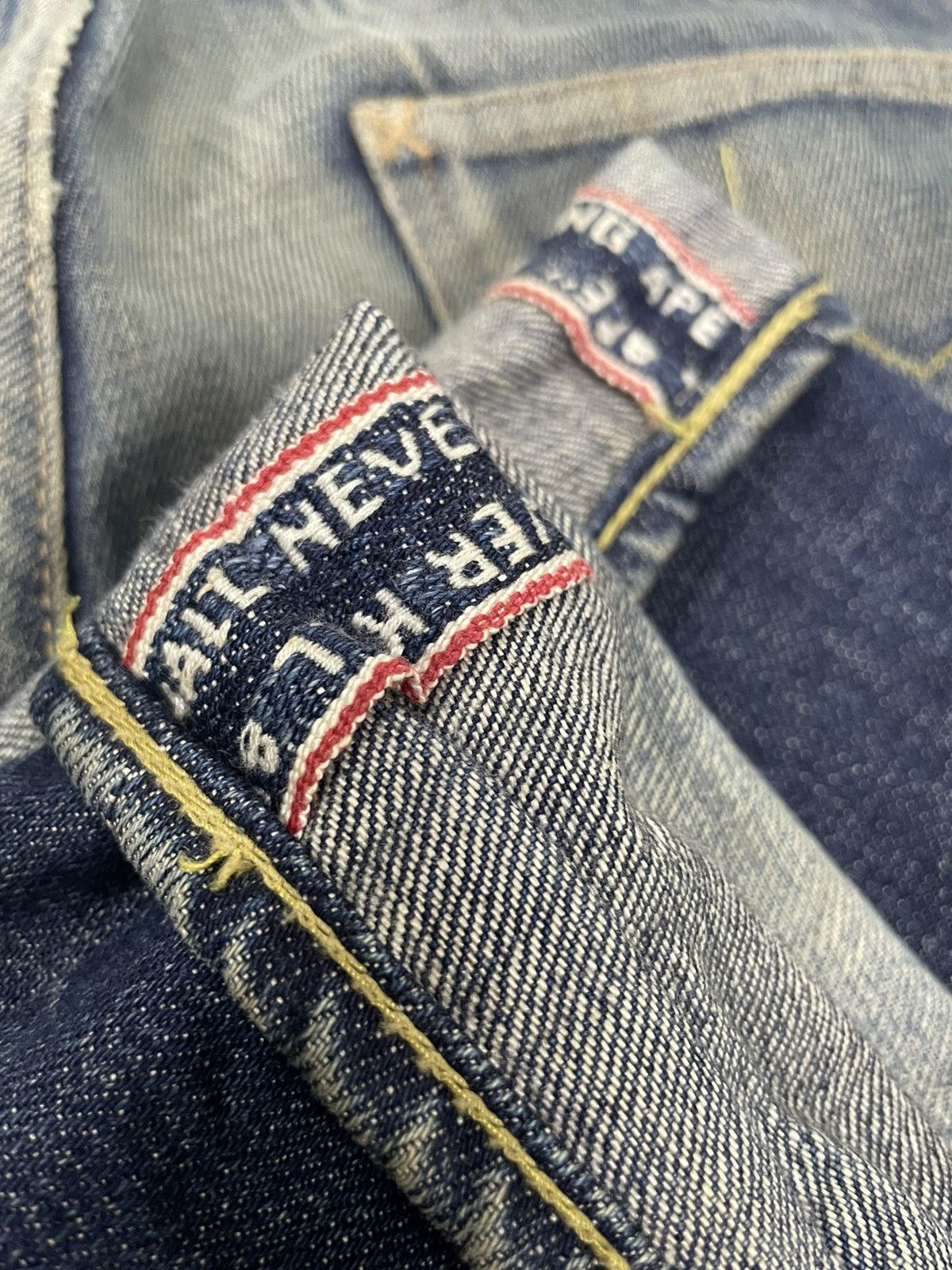 Bape Vintage Bape Star Selvedge Faded Distresed Denim Size US 35 - 13 Thumbnail