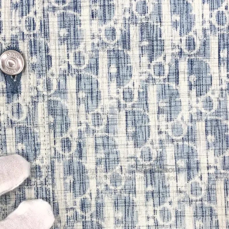 Dior Dior Size 41 Blue logo jacquart full print cotton lapel sin Size US XS / EU 42 / 0 - 7 Thumbnail