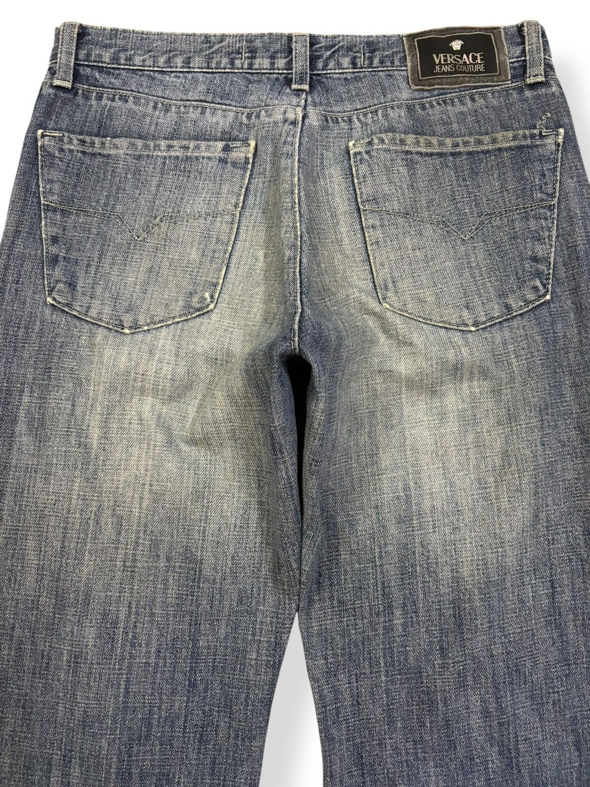 Versace Y2K Versace Jeans Couture Mud Wash Baggy Distressed Jeans Size US 31 - 11 Thumbnail