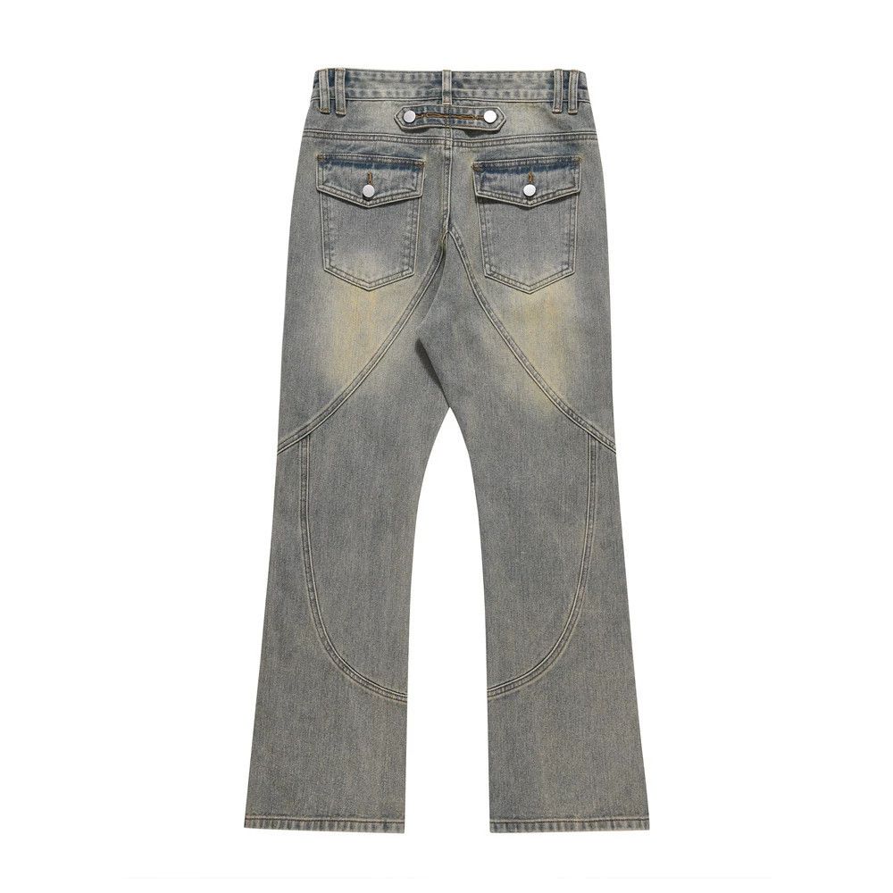 Vintage Men's distressed wide-leg bootcut jeans Size US 32 / EU 48 - 2 Thumbnail