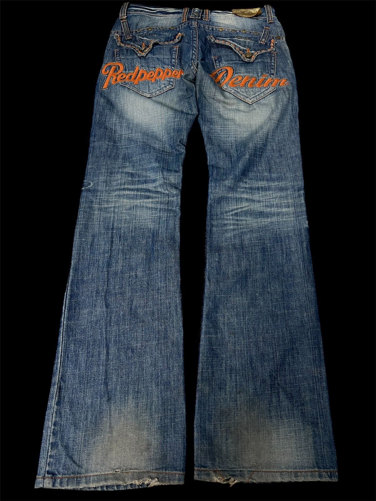 If Six Was Nine × Japanese Brand × Le Grande Bleu (L.G.B.) 💥Flare💥 Crazy 90’s Style Red Pepper Denim Size US 31 - 2 Thumbnail