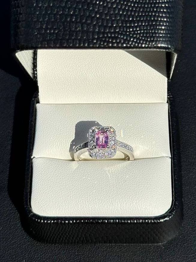 Other EFFY PINK SAPPHIRE & DIAMOND RING 14K WHITE GOLD LADIES Sz 7 Size ONE SIZE - 5 Thumbnail