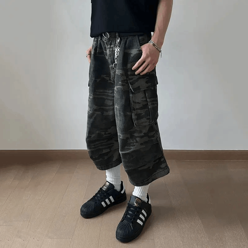 Japanese Brand × Vintage Denim Shorts Large Pocket Camouflage Workwear Size US 28 / EU 44 - 2 Thumbnail