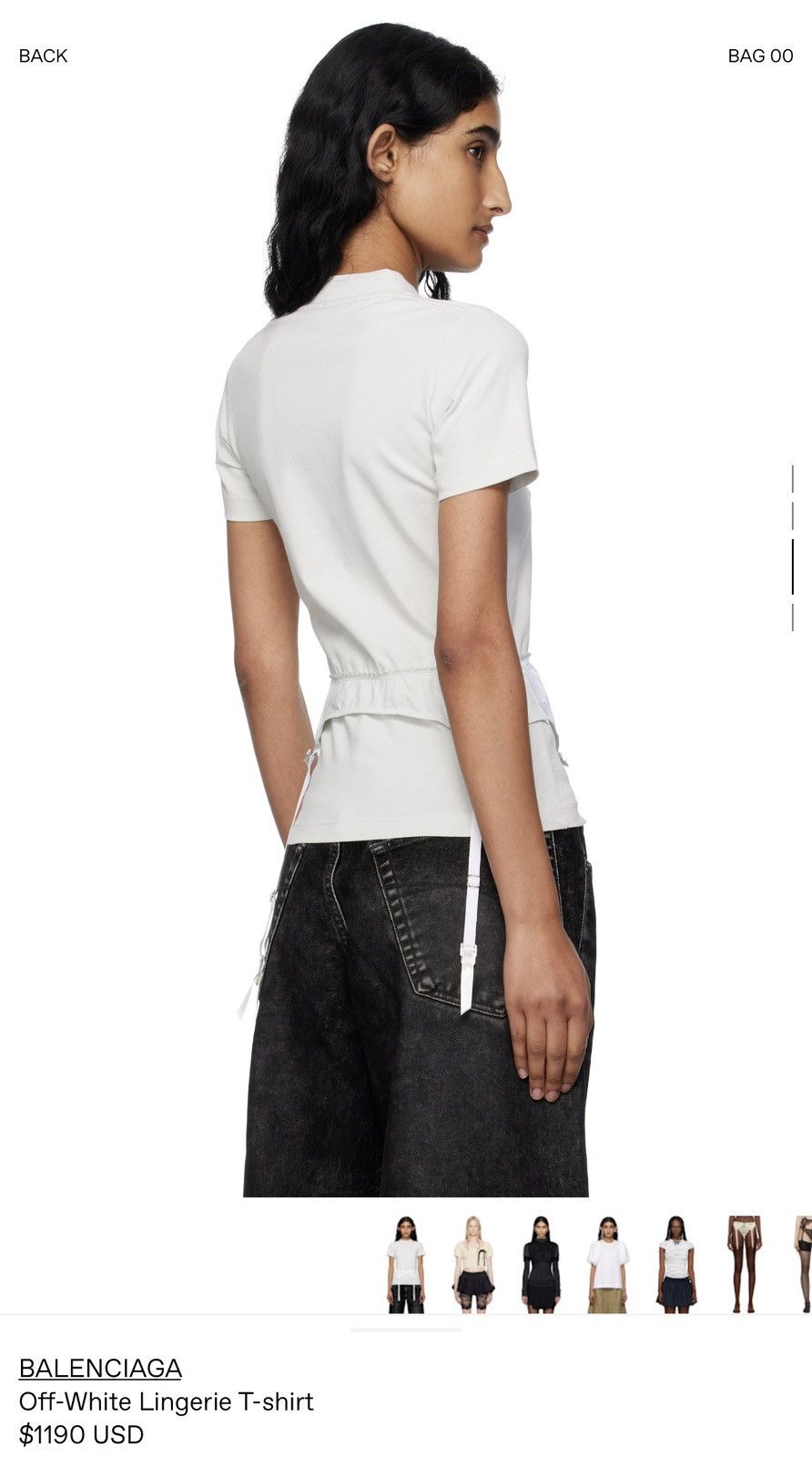 Balenciaga Balenciaga $1190 Off White Stretchy Lingerie T-Shirt Size M / US 6-8 / IT 42-44 - 3 Thumbnail