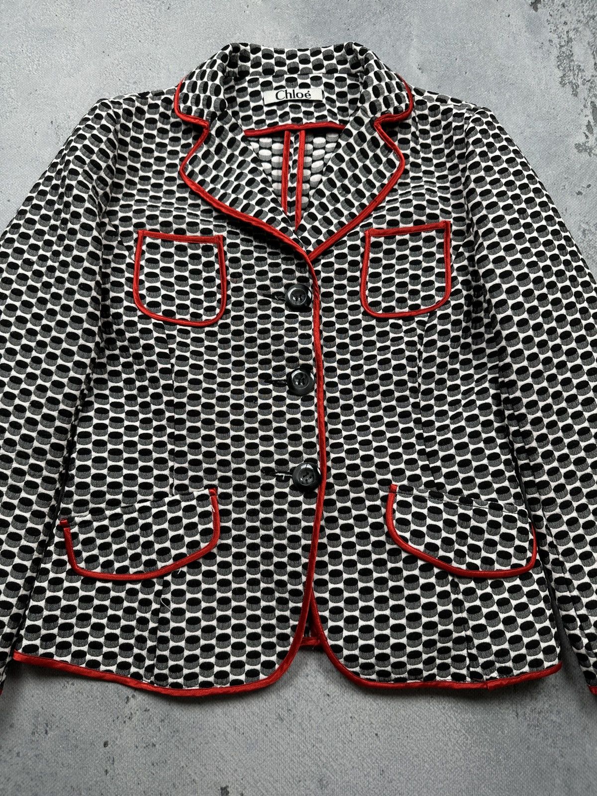 Chloe Archive Chloe Geometric Blazer Silk Blend Vintage Lux 1990s Size S / US 4 / IT 40 - 12 Thumbnail