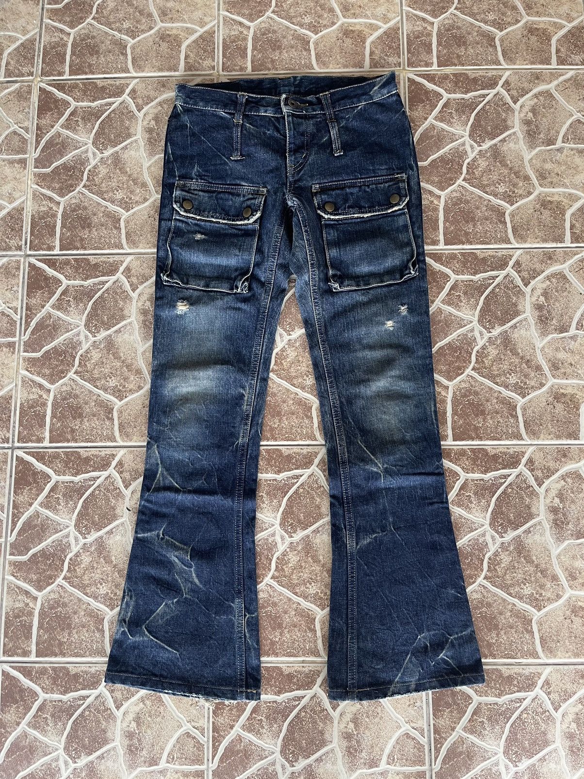 Hysteric Glamour 🔥FLARED HYSTERIC GLAMOUR Japan Bush Pants Punk Jeans Size US 27 - 1 Thumbnail