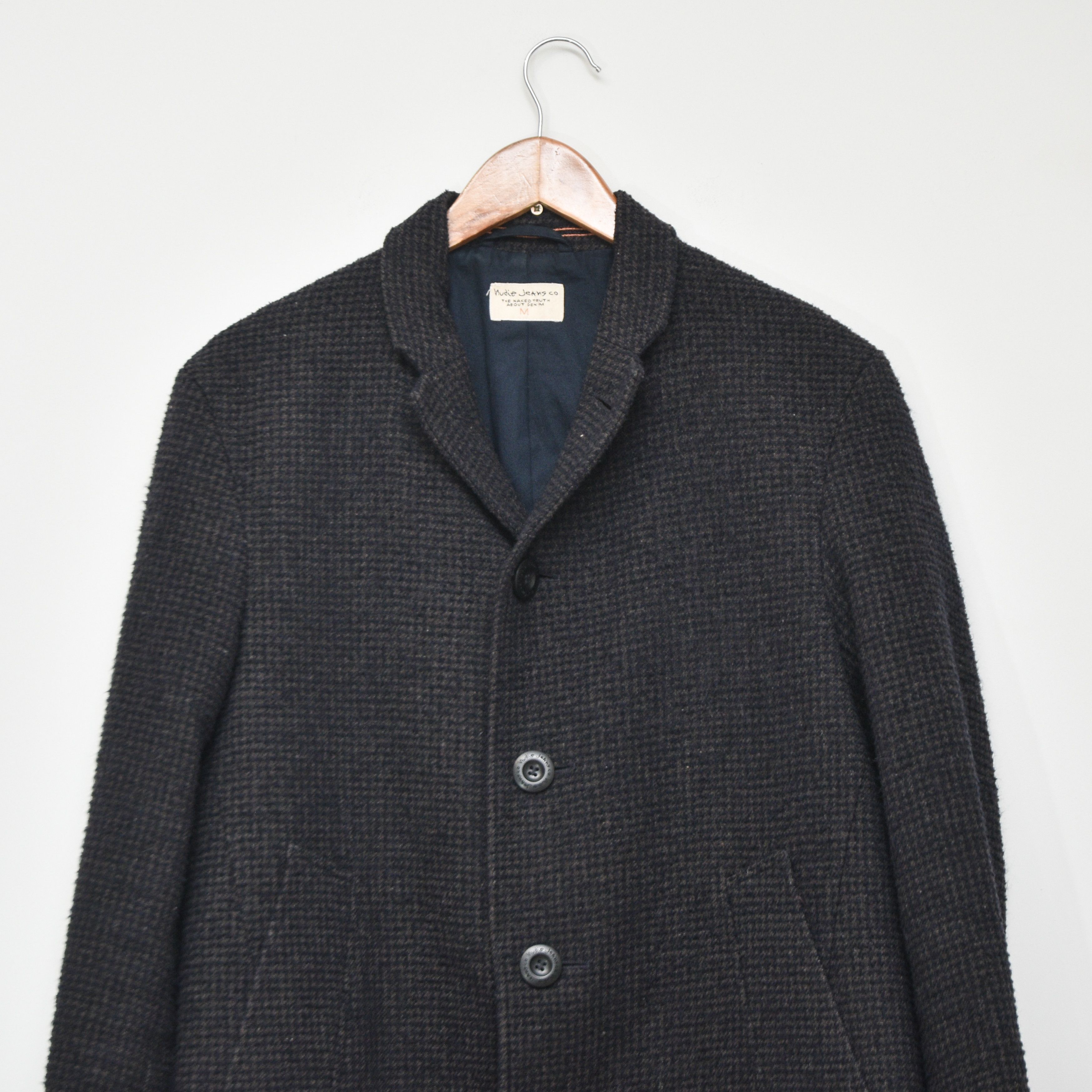 Nudie Jeans NUDIE JEANS CO Men's Wool Blend Coat Grey Check Plaid Size US M / EU 48-50 / 2 - 3 Thumbnail