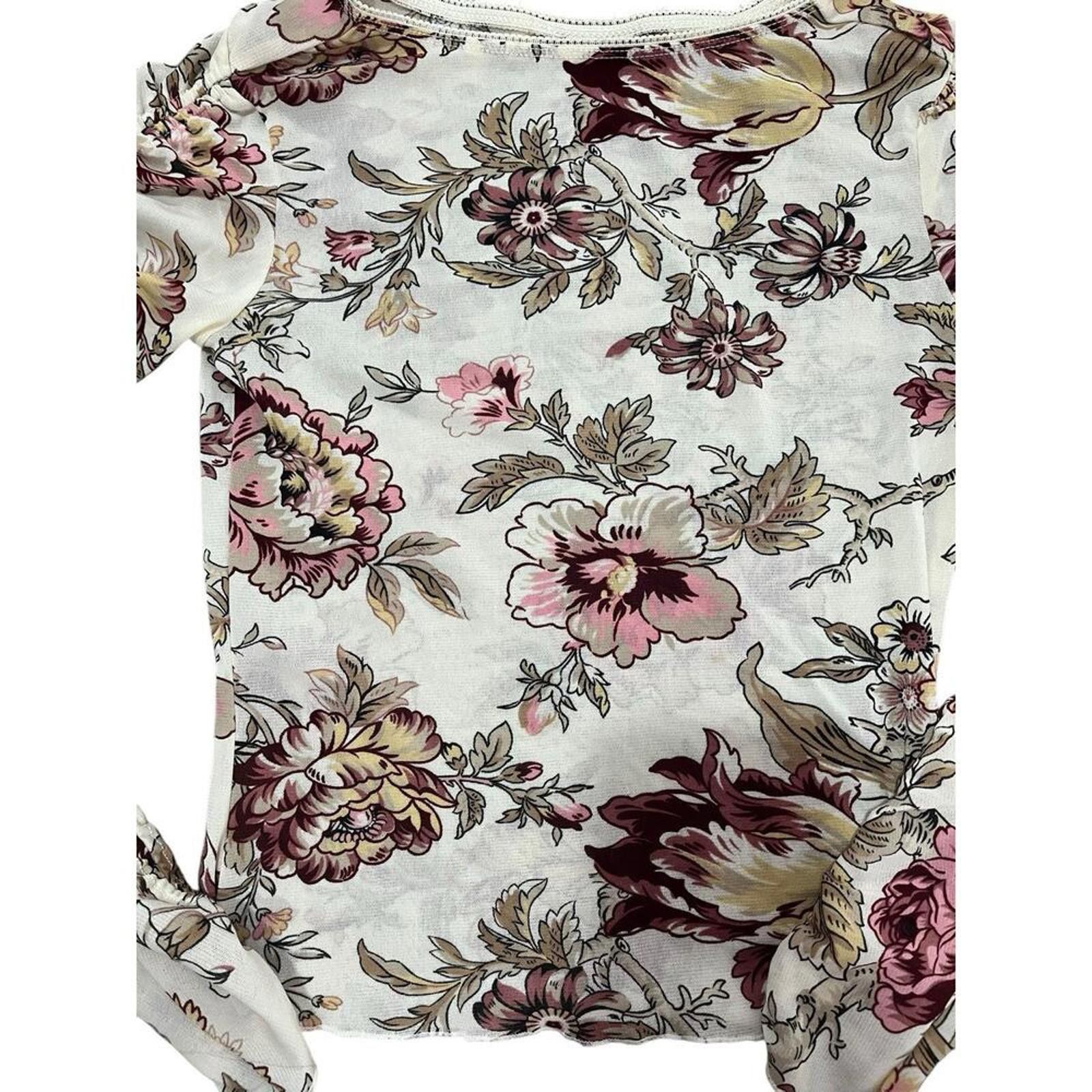 Unknown London Floral Long Sleeve T-Shirt for Women Size S / US 4 / IT 40 - 3 Thumbnail