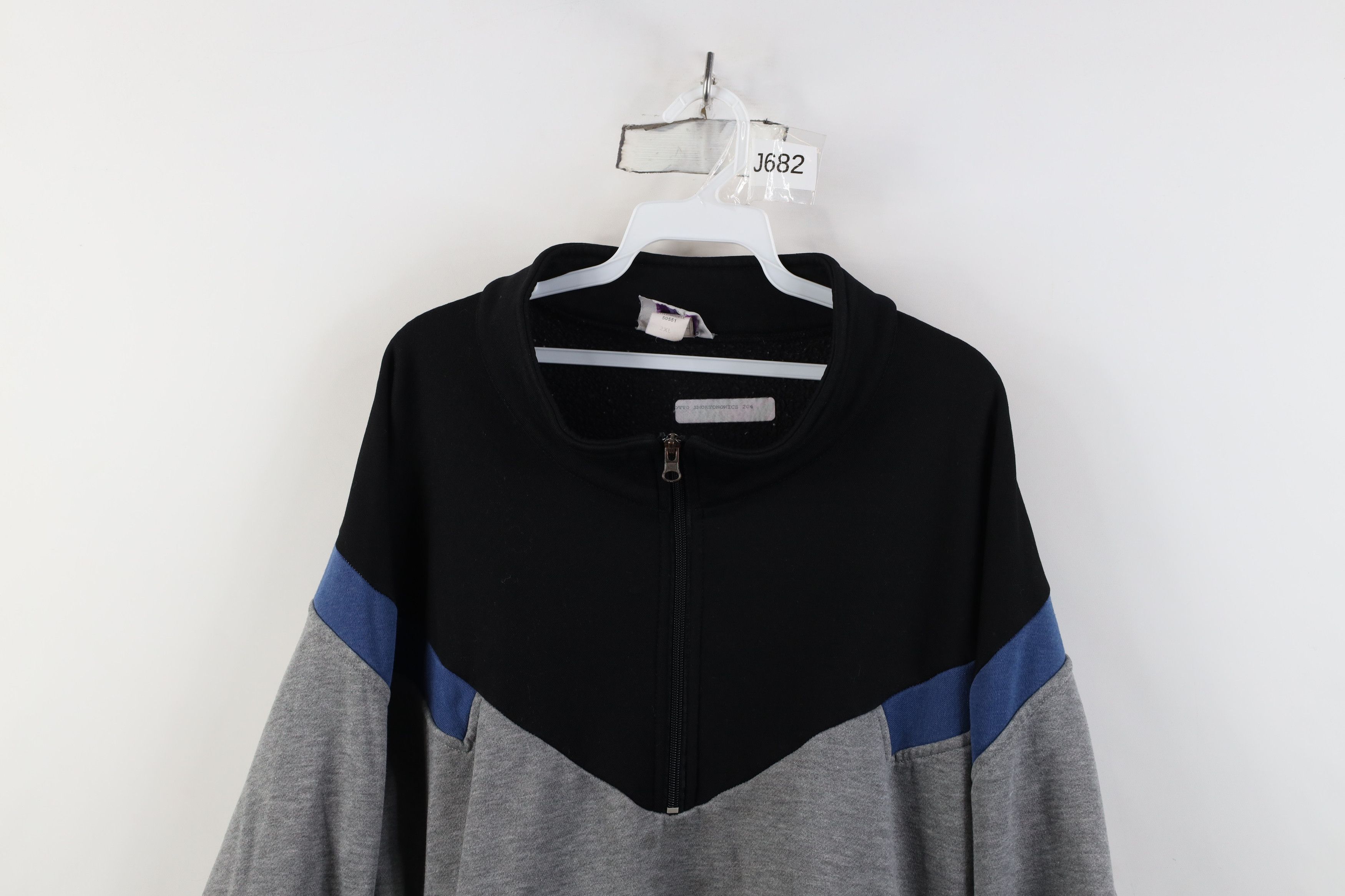 Vintage Vintage 90s Streetwear Block Half Zip Pullover Sweatshirt Size US XXL / EU 58 / 5 - 2 Thumbnail