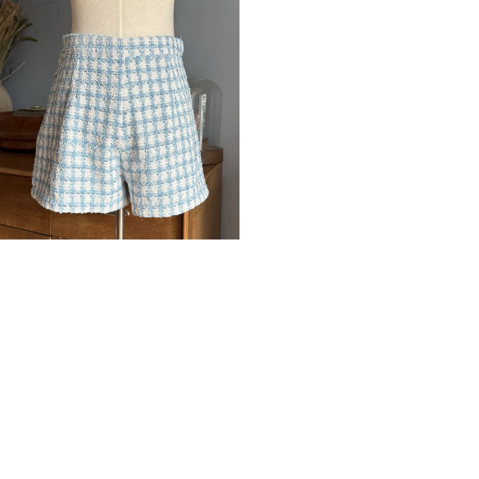 Jason Wu Jason Wu Tweed Plaid Cropped Blazer & Skort Set Suit Blue White Size 6 Multicolor Womens Short Sleeve Jacket Skirt 2 Piece Size M / US 6-8 / IT 42-44 - 9 Thumbnail