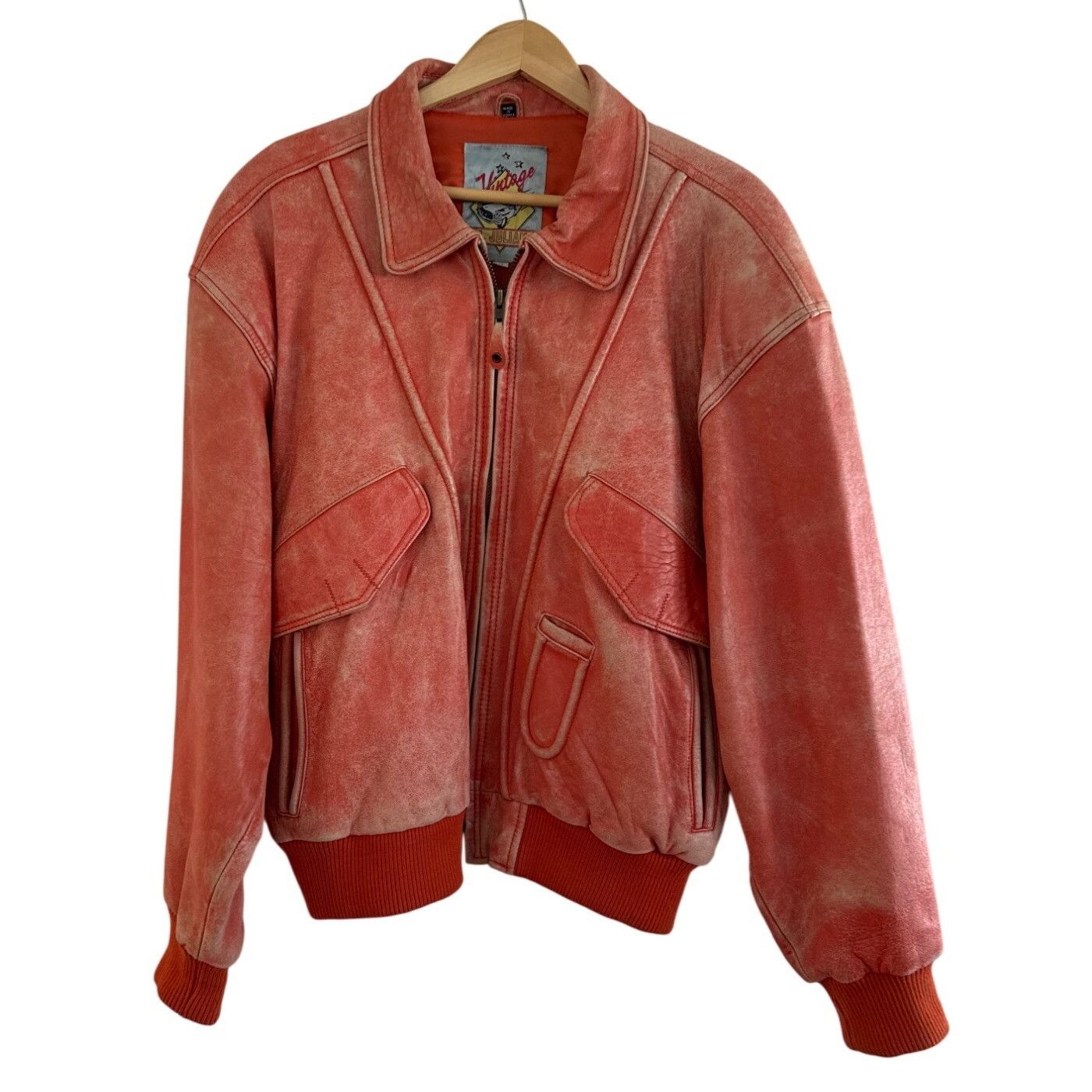 Vintage Vintage M. Julian Rust Leather Jacket L Distressed 90s Pop M Size US L / EU 52-54 / 3 - 1 Thumbnail
