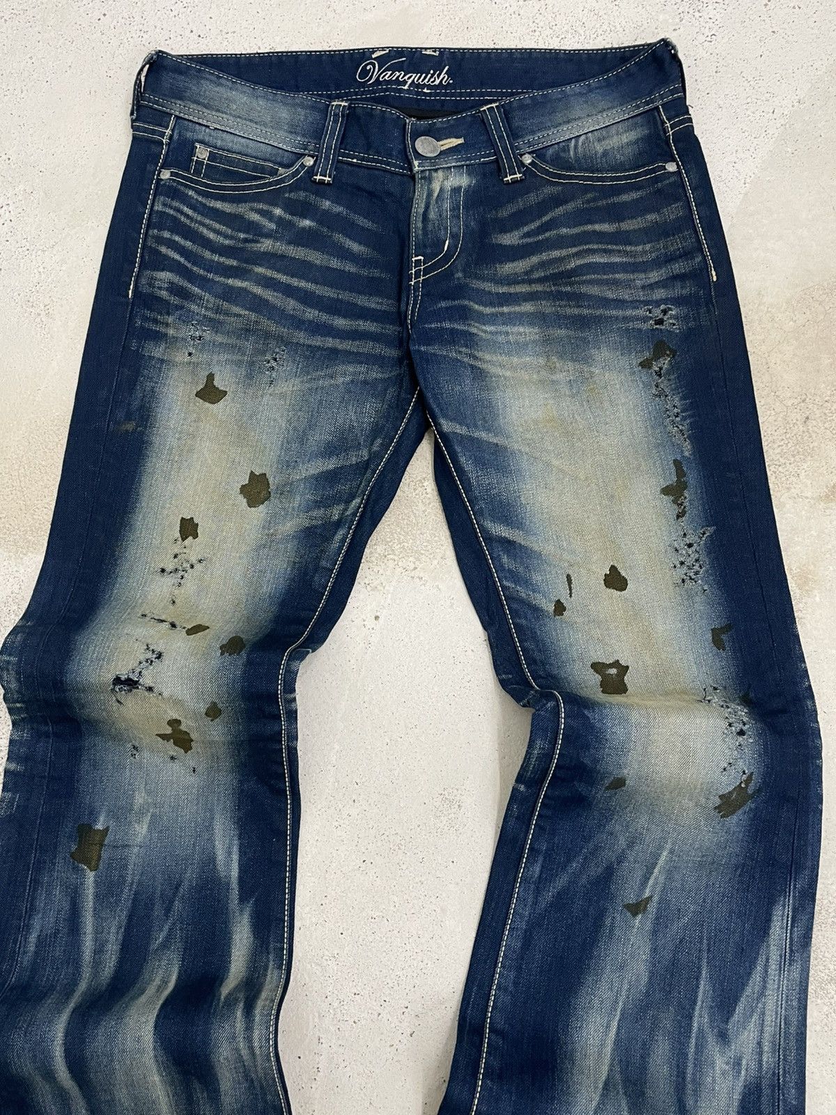Vanquish Vintage Japan Designer Vanquish Gold Mudwash Flared Denim Size US 32 / EU 48 - 6 Thumbnail