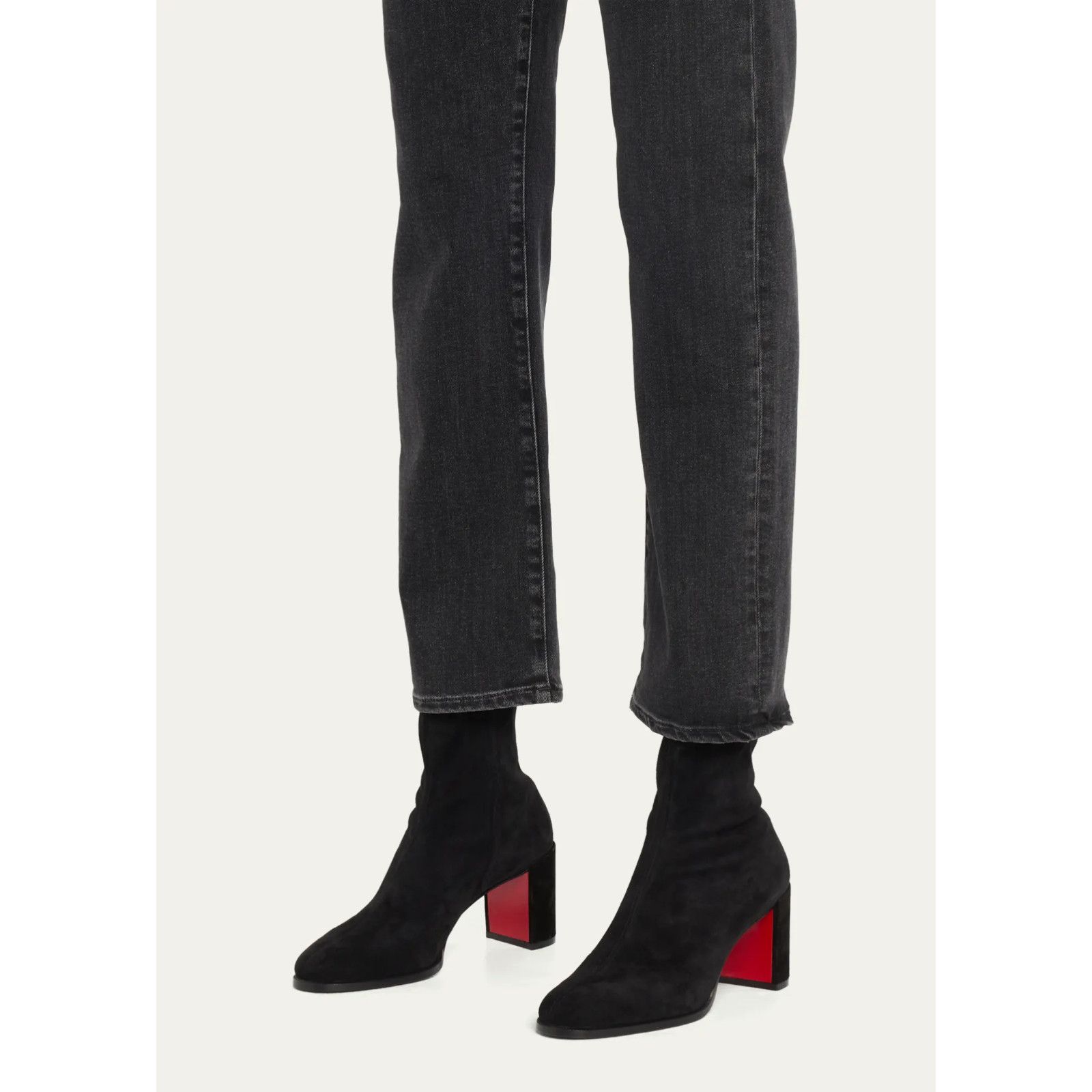 Christian Louboutin Christian Louboutin Stretchadoxa 70 Black Suede Block Heel Size US 7 / IT 37 - 5 Thumbnail