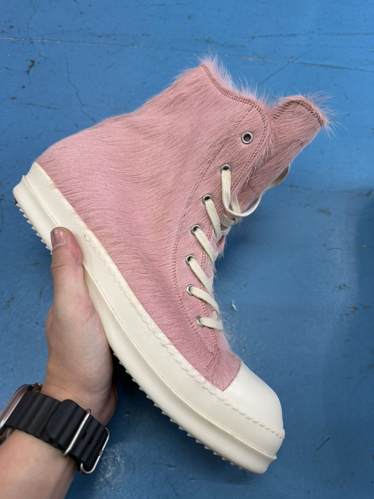 Rick Owens RICK OWENS PINK FUR RAMONES Size US 13 / EU 46 - 1 Thumbnail