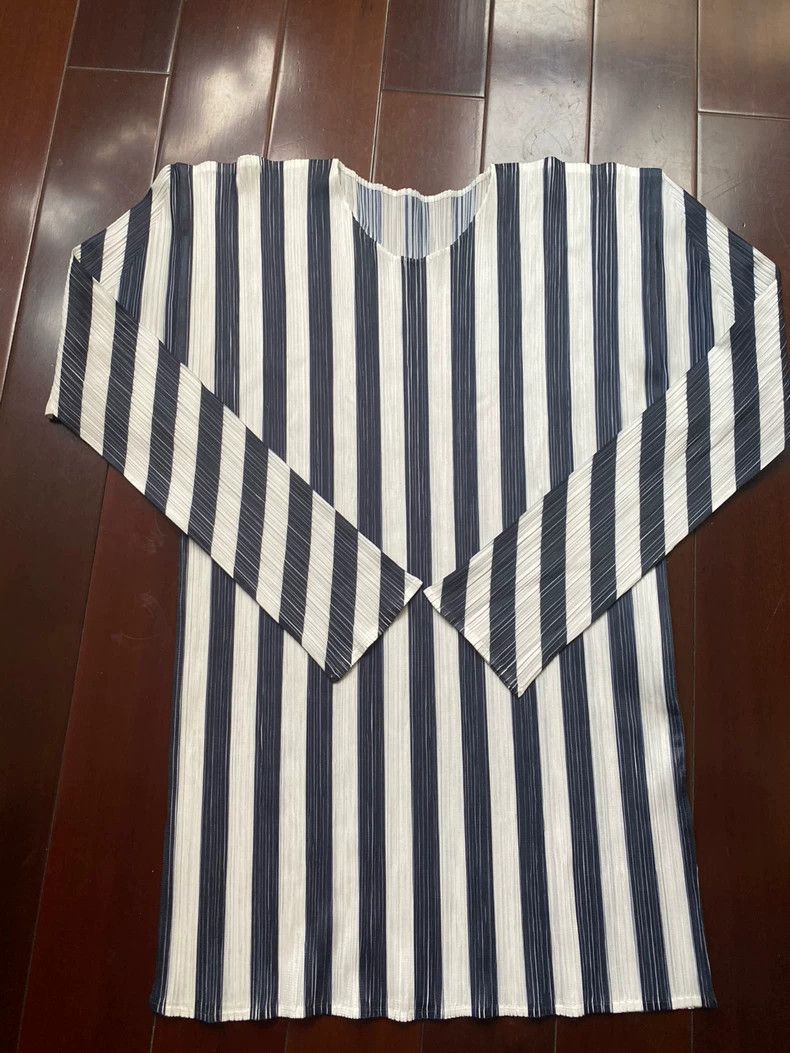 Issey Miyake Issey Miyake Striped Pleated Top - dmc Size US M / EU 48-50 / 2 - 1 Thumbnail