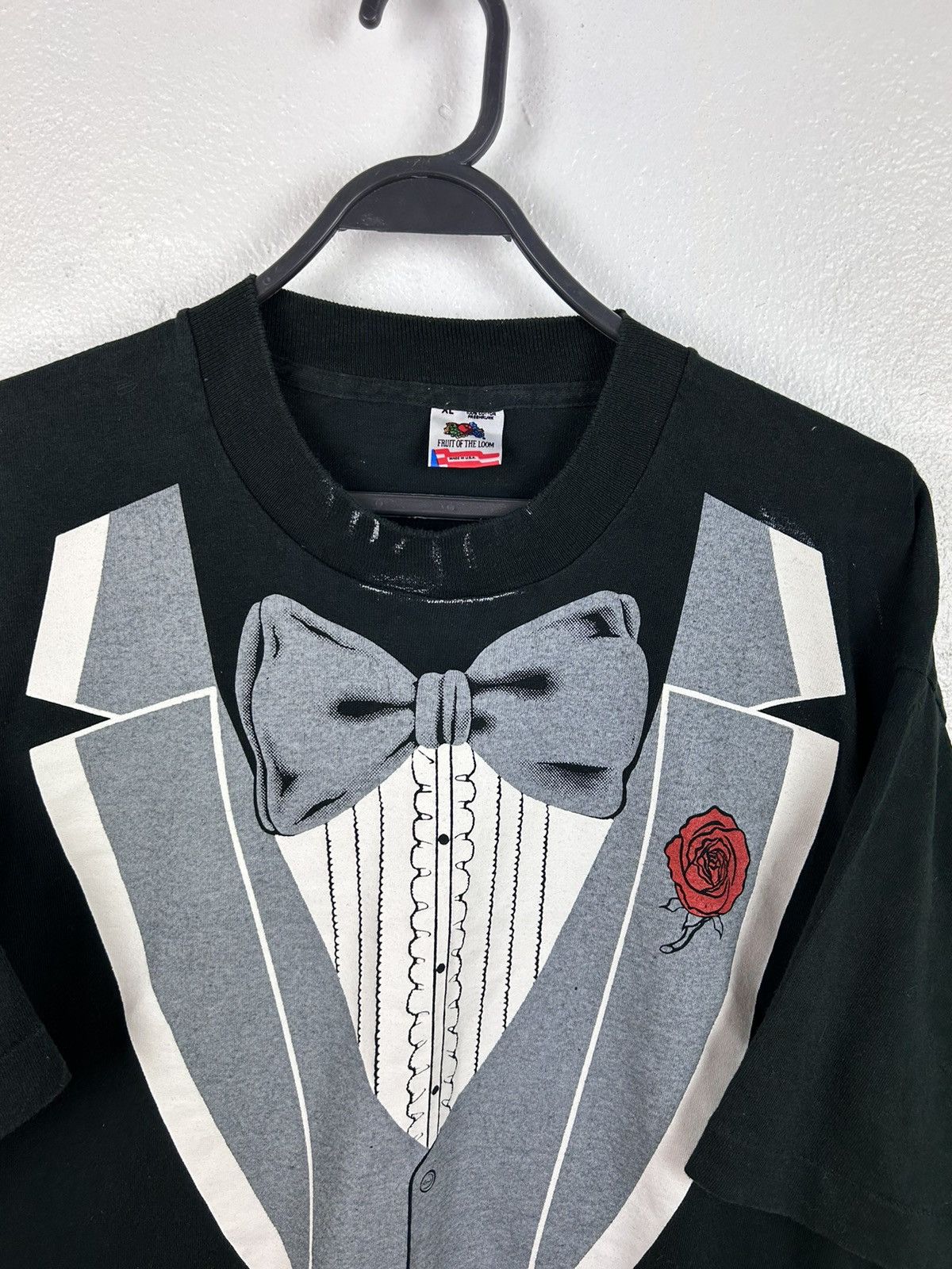Vintage 80s Vintage 1980 Tuxedo Dress Blazer Single Stitch T-Shirt Size US XL / EU 56 / 4 - 2 Thumbnail