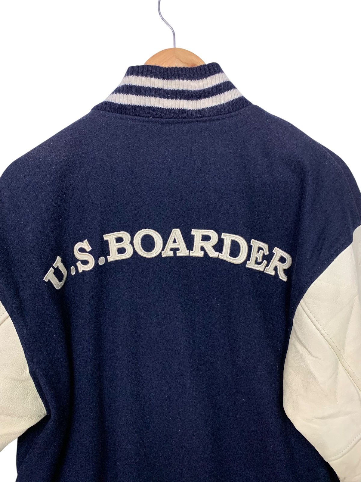 Vintage Vintage U.s Boarder Unlimited Space Varsity Leather Jacket Size US M / EU 48-50 / 2 - 5 Thumbnail