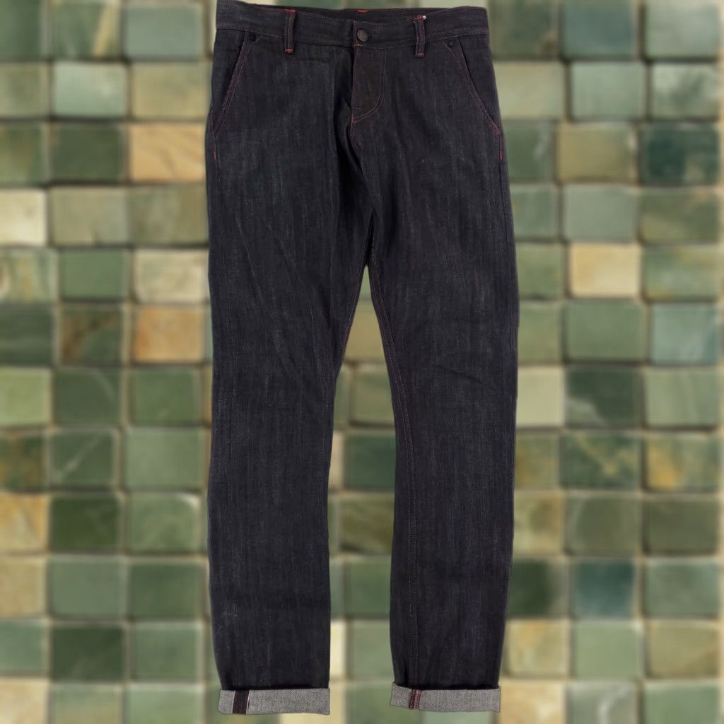 Denime FNL Jeans Black Mens 33 x 35 Raw Denim Selvedge Size US 33 - 1 Thumbnail