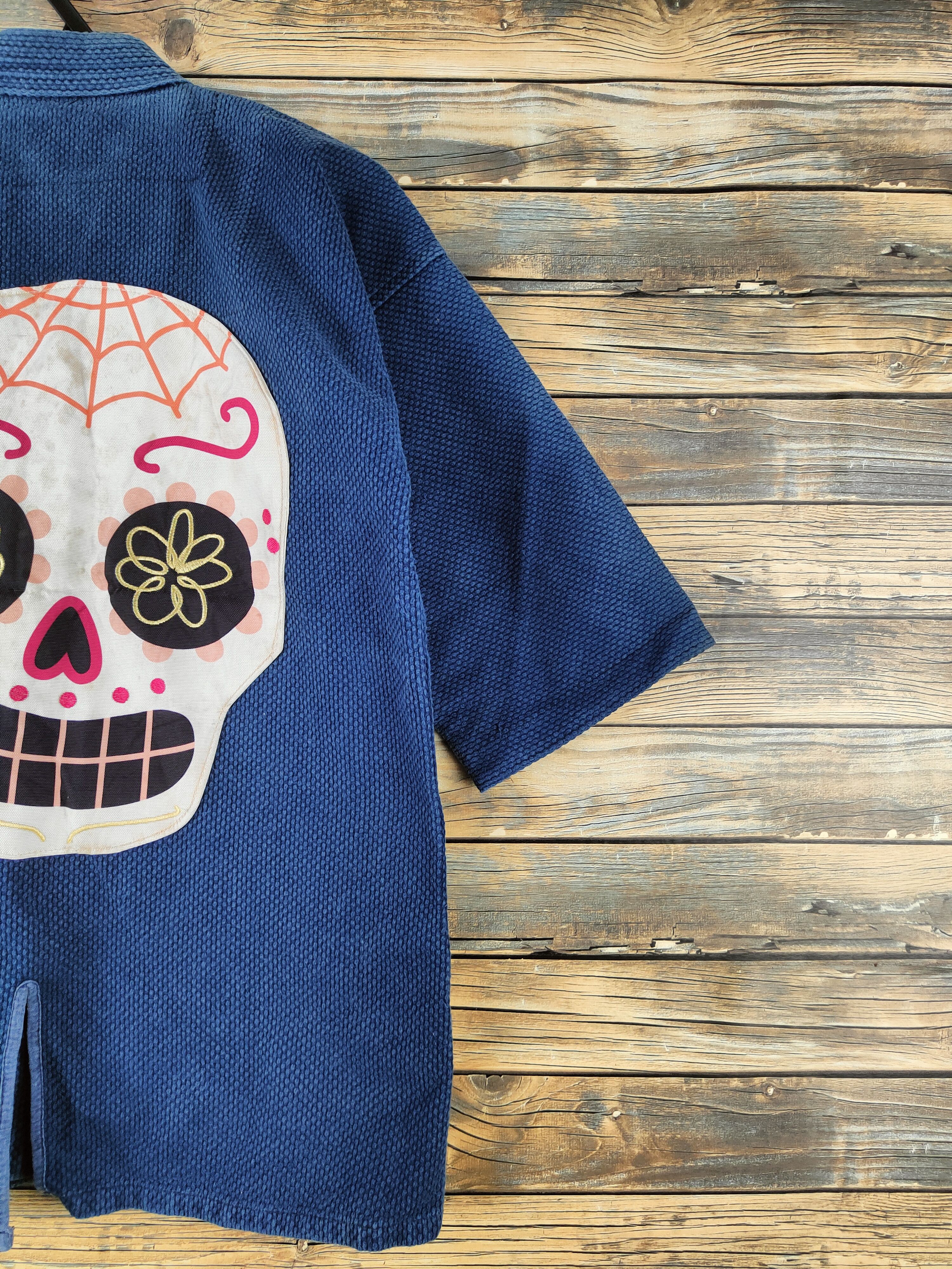 Japanese Brand DL Japan vintage skull Blue indigo Kimono #46-150 Size US M / EU 48-50 / 2 - 3 Thumbnail