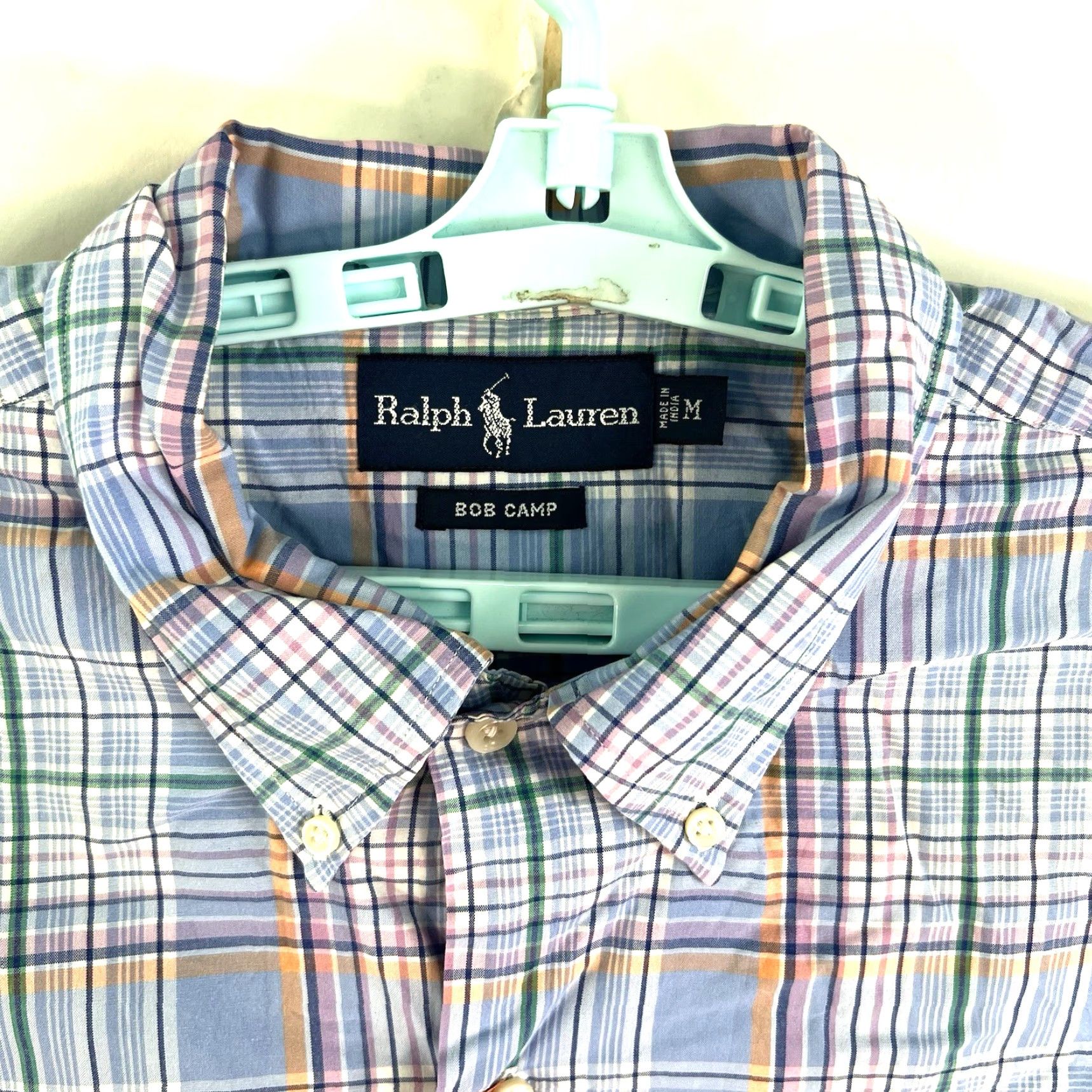 Ralph Lauren Ralph Lauren Bob Camp Plaid Button-Down Shirt Mens M Blue Short Sleeve Regular Size US M / EU 48-50 / 2 - 3 Thumbnail