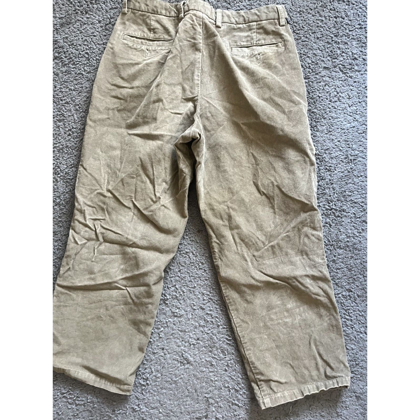 Dockers DOCKERS PANTS Mens 34x27 Brown Beige Corduroy Pleated Relaxed Fit Chino Casual Size US 34 / EU 50 - 3 Thumbnail