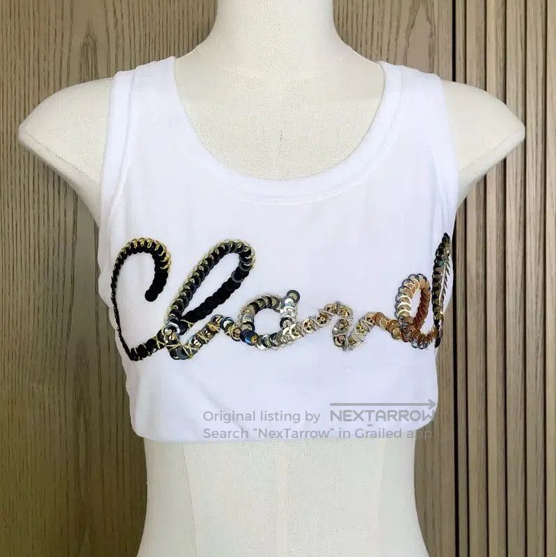 Chanel Chanel White Cropped Lettered Shirt . Size S / US 4 / IT 40 - 3 Thumbnail