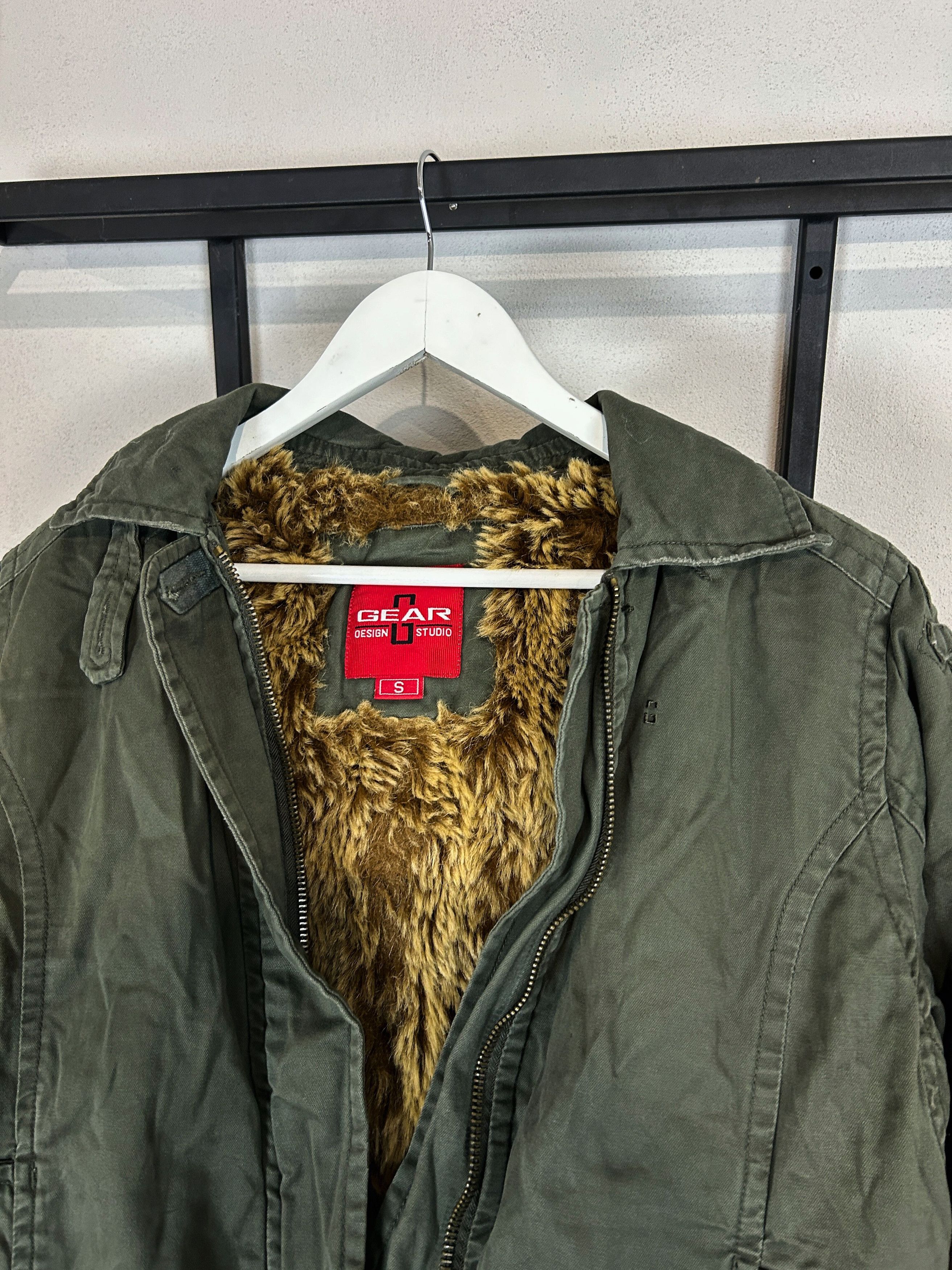 Japanese Brand Army Jacket Fur Lined Green Military Grunge Y2K Utility Core Size US S / EU 44-46 / 1 - 7 Thumbnail
